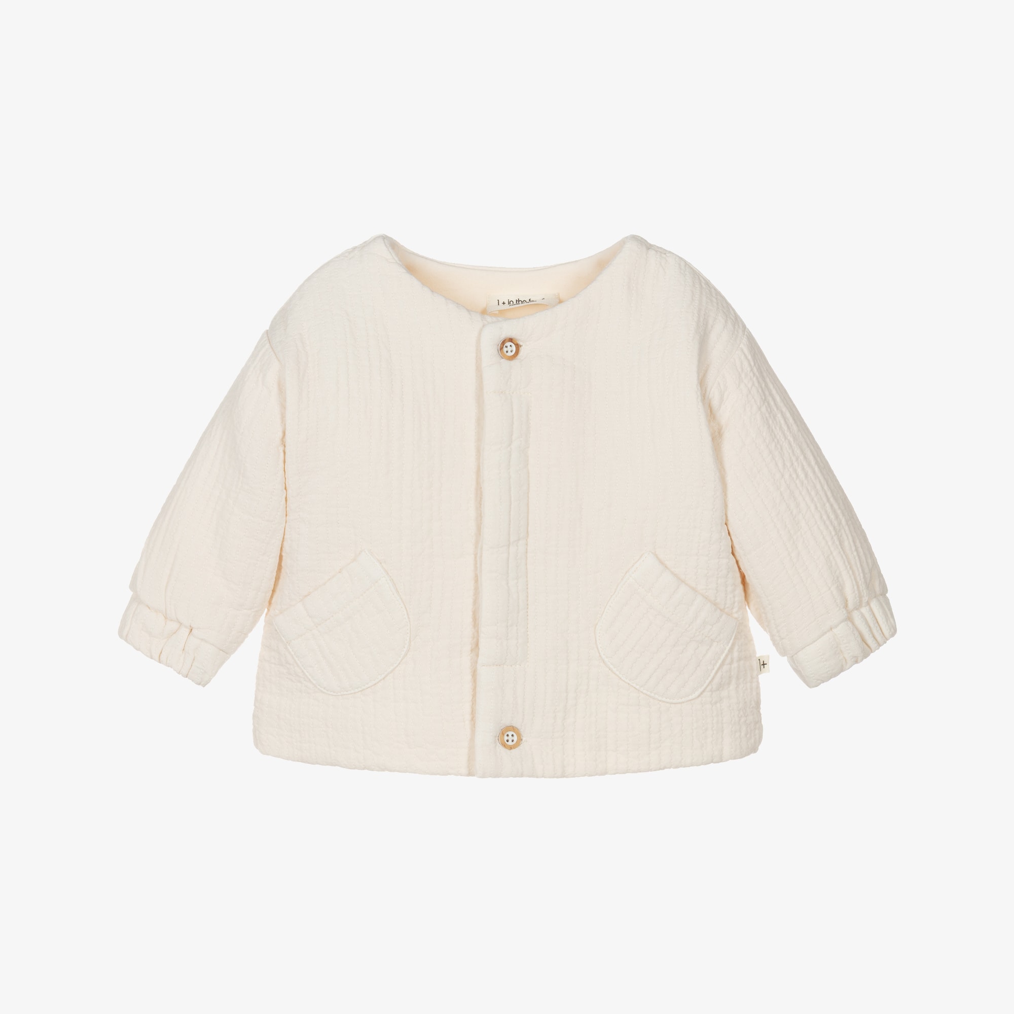 Baby Boys Ivory Organic Cotton Jacket - View 1