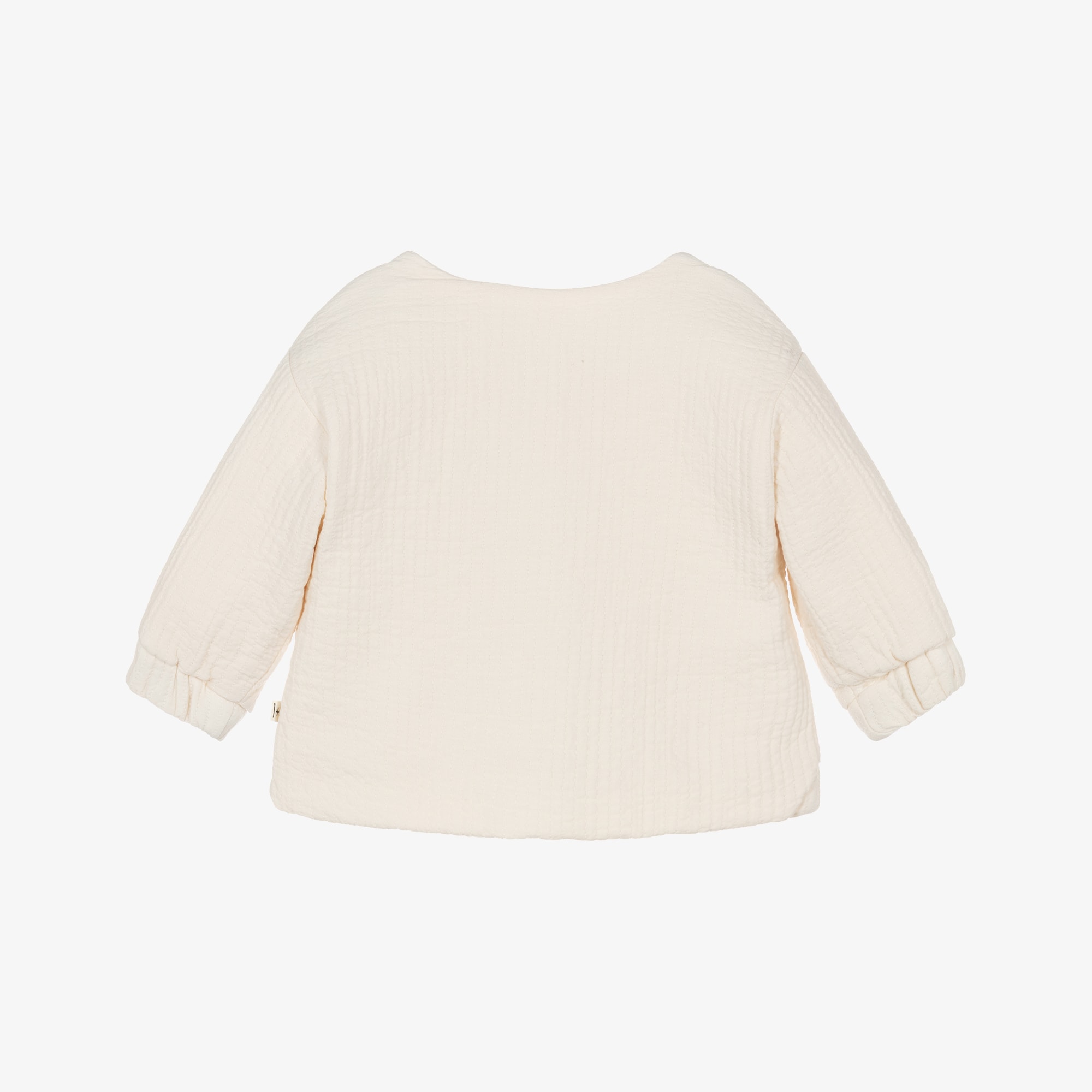 Baby Boys Ivory Organic Cotton Jacket - View 2