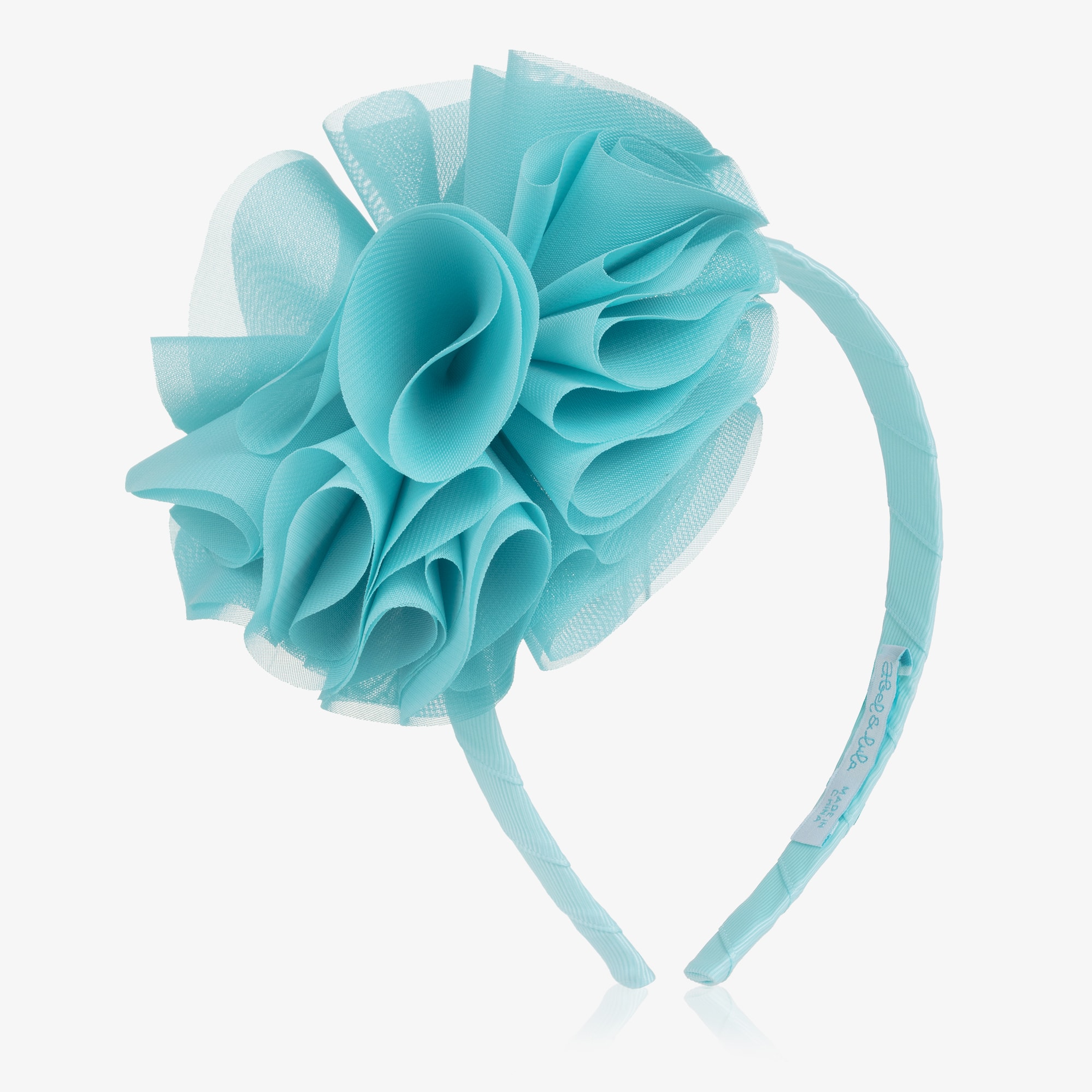 Girls Blue Chiffon Flower Hairband - View 1