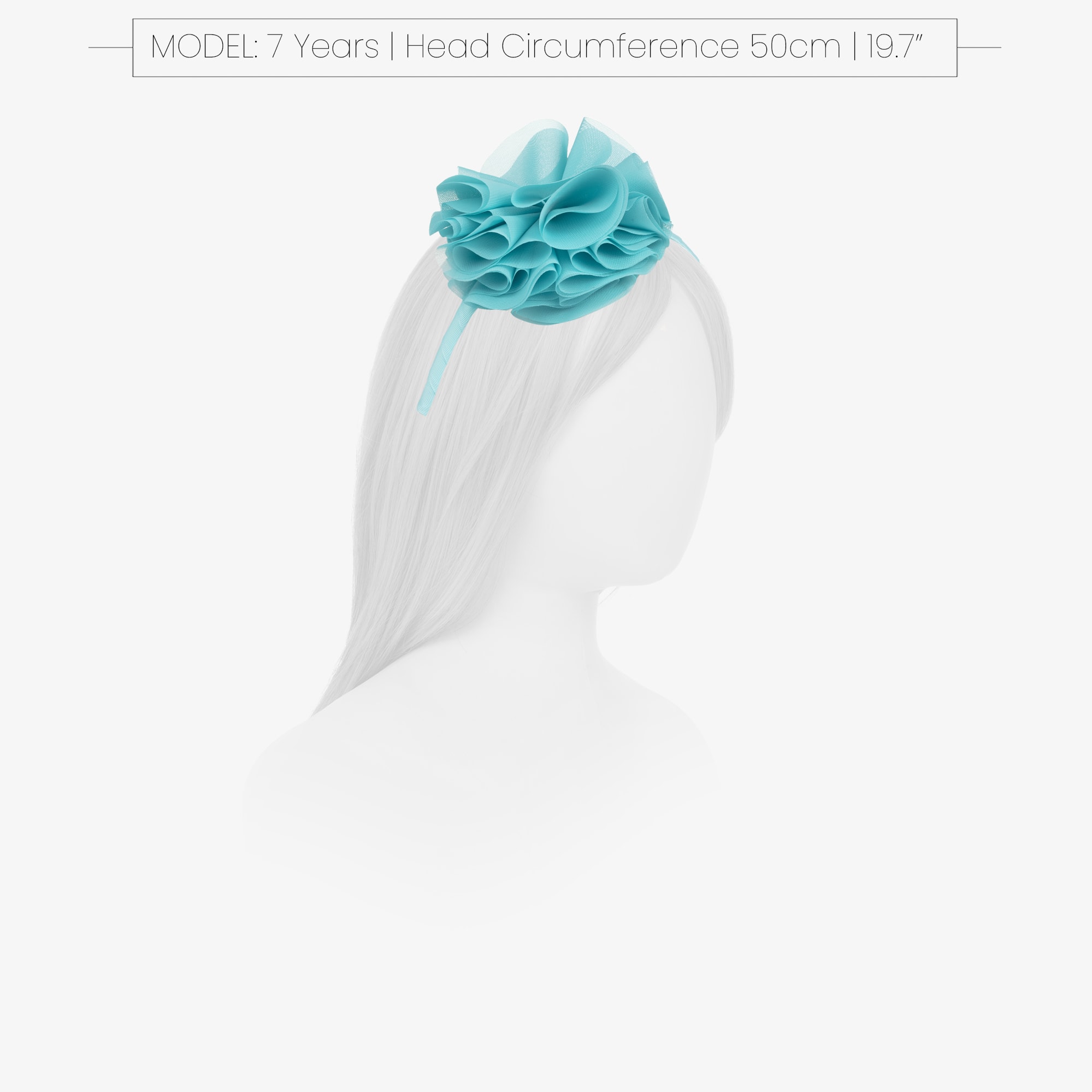 Girls Blue Chiffon Flower Hairband - View 2