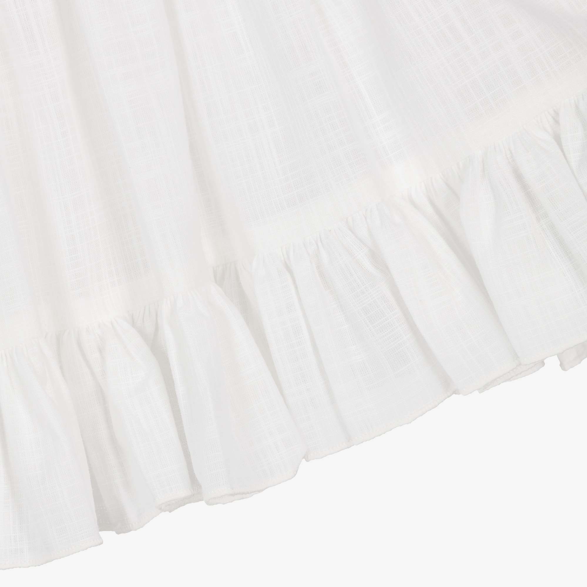 Girls White Cotton Ruffle Dress Set - View 6