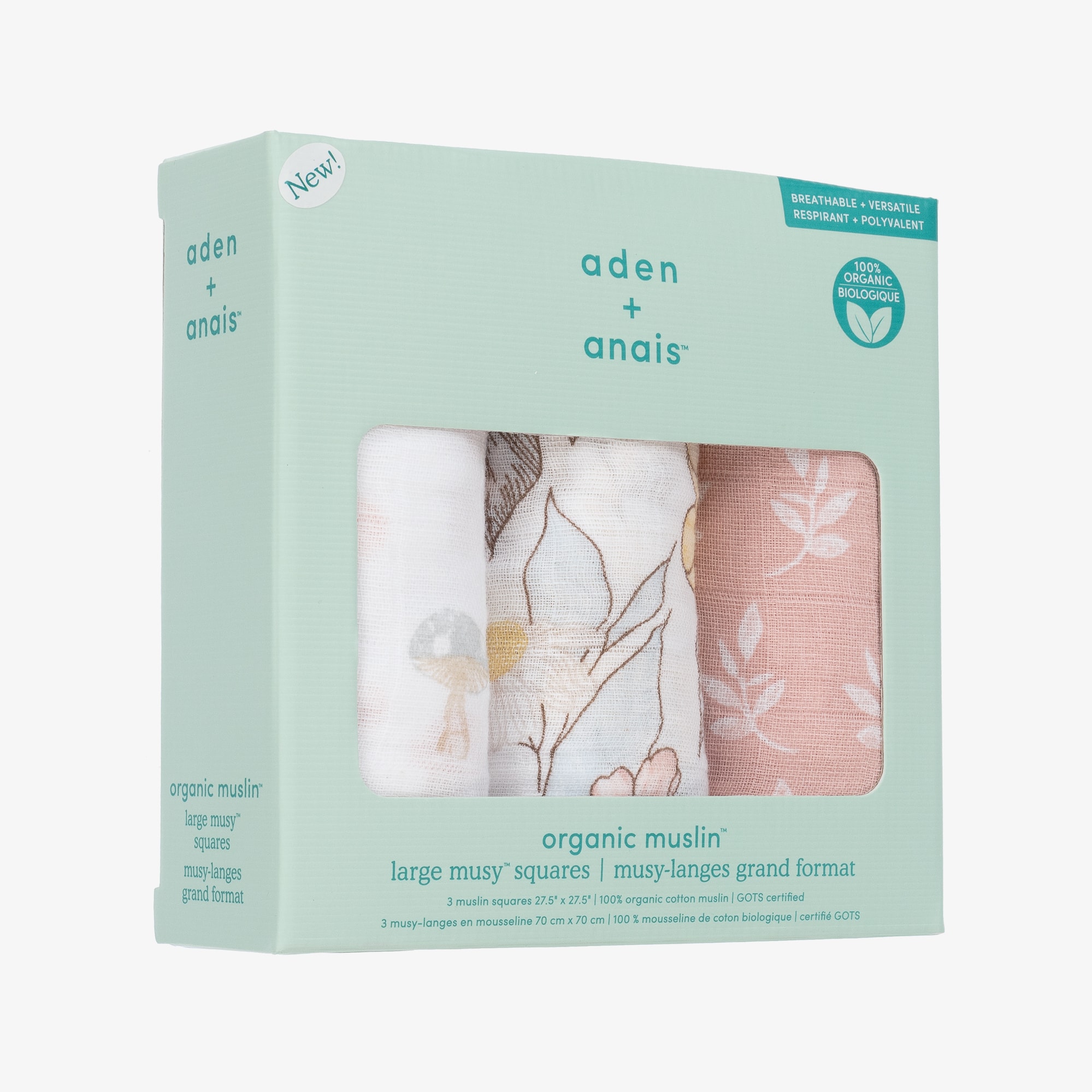 Organic Cotton Muslin Cloths (3 Pack) - View 3