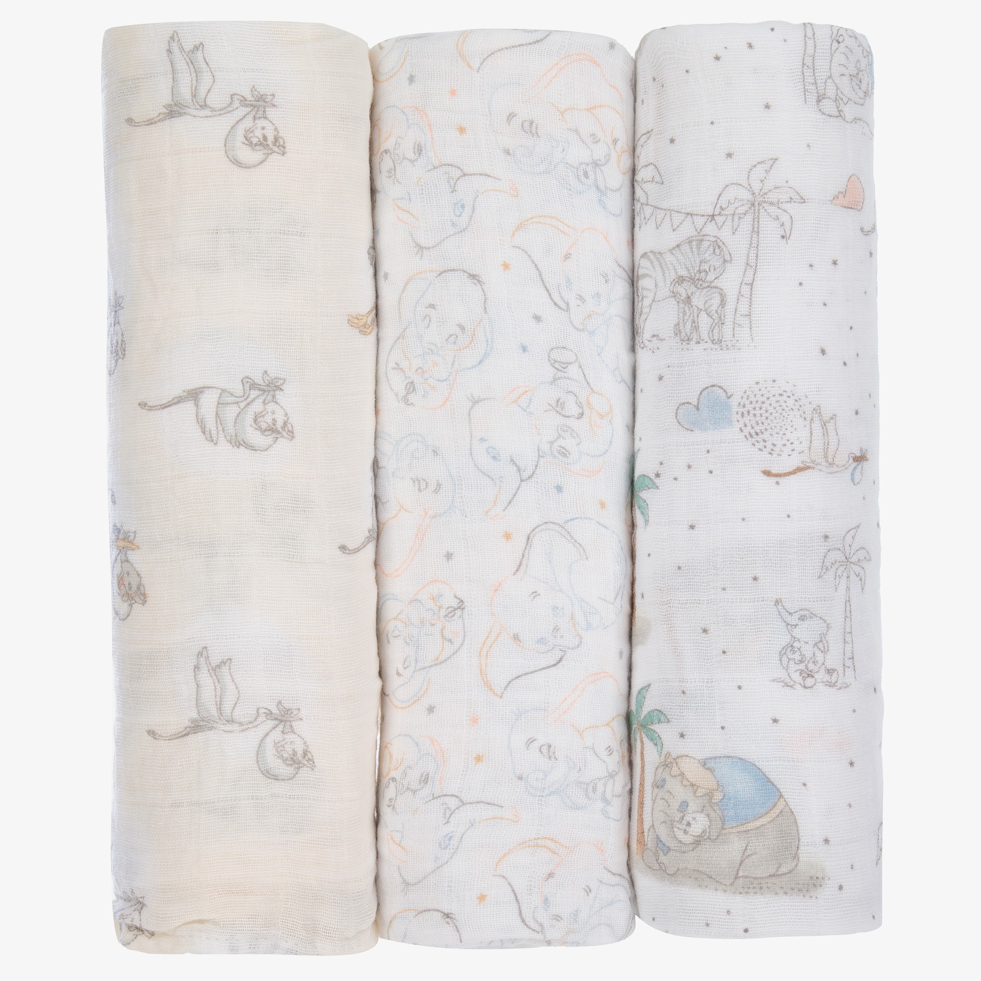 White Cotton Disney Swaddles (3 Pack) - View 1