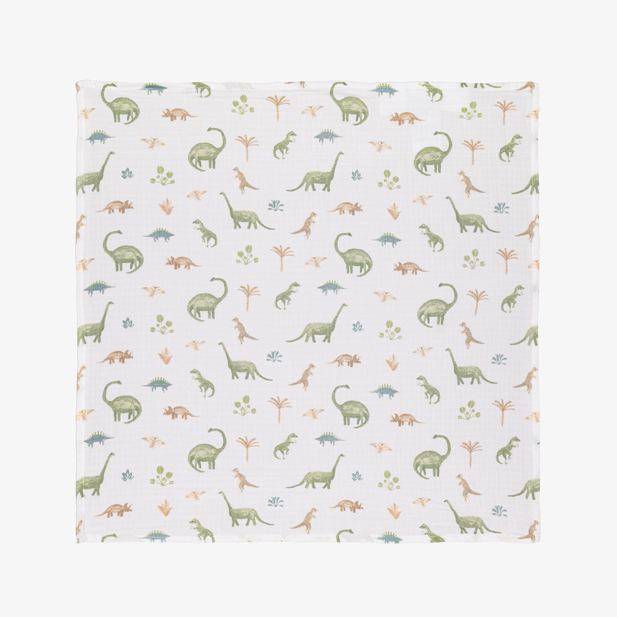 White Dinosaur Jungle Muslin Squares (5 Pack) - View 3