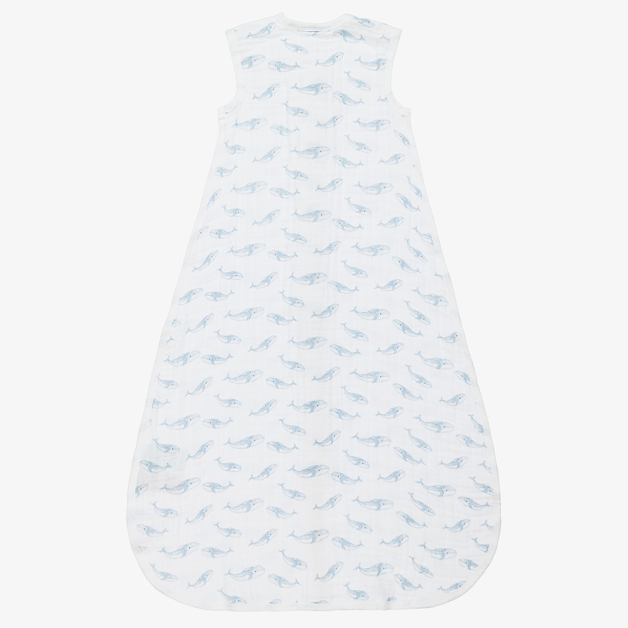 White Organic Cotton Blue Whale Print Sleeping Bag - View 4