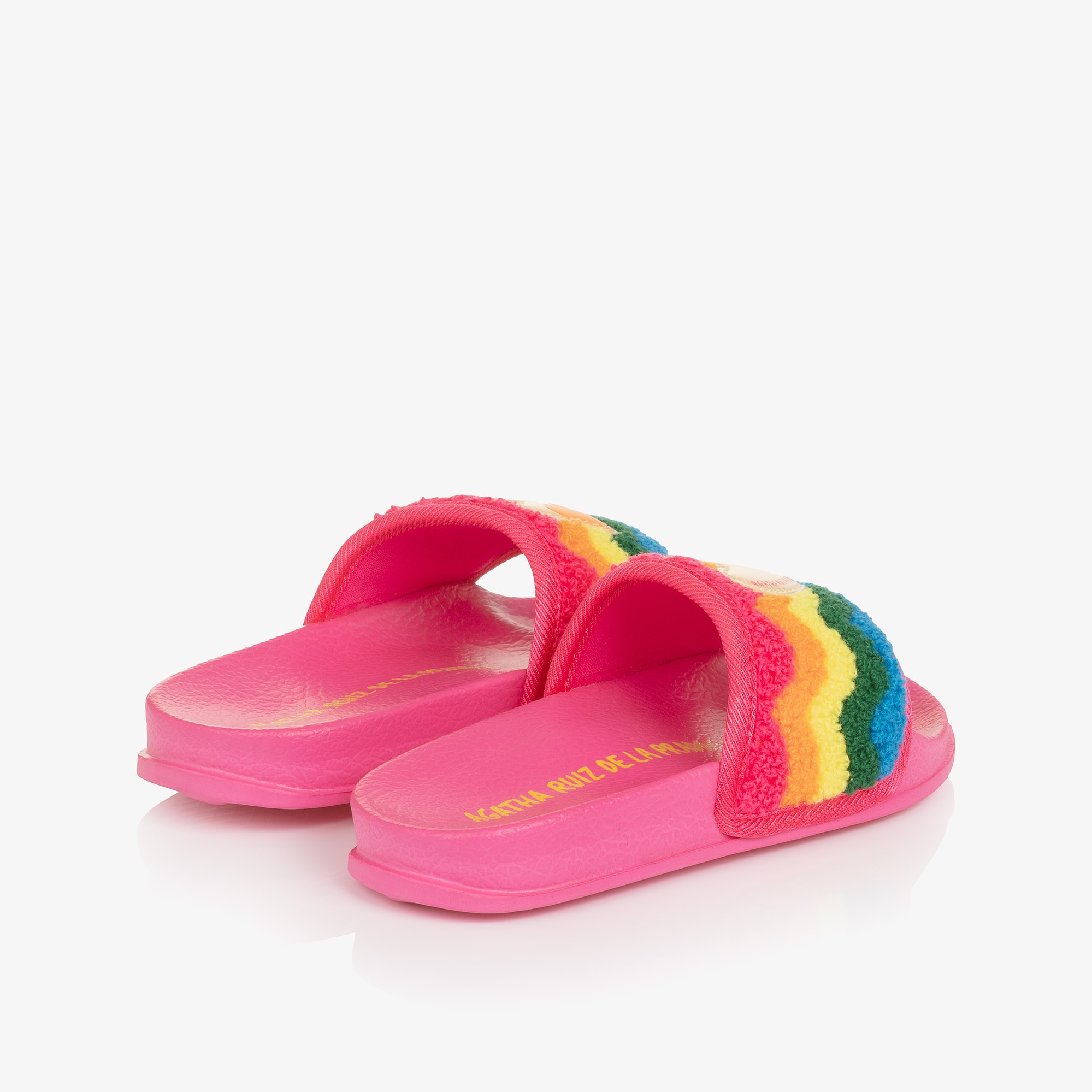 Girls Pink Rainbow & Heart Sliders - View 2