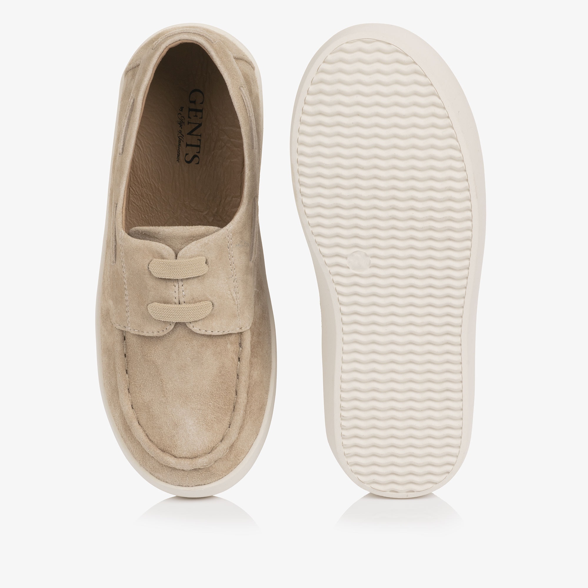 Boys Beige Suede Leather Shoes - View 3