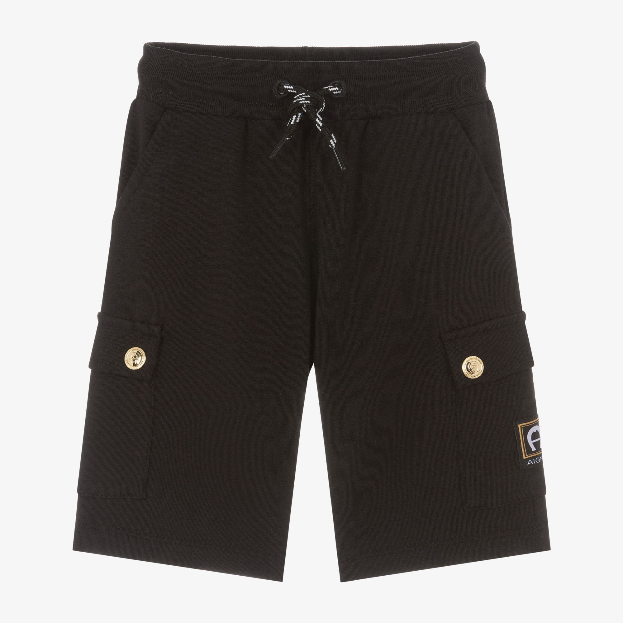 Baby Boys Orange Cotton Jersey Cargo Shorts - View 1