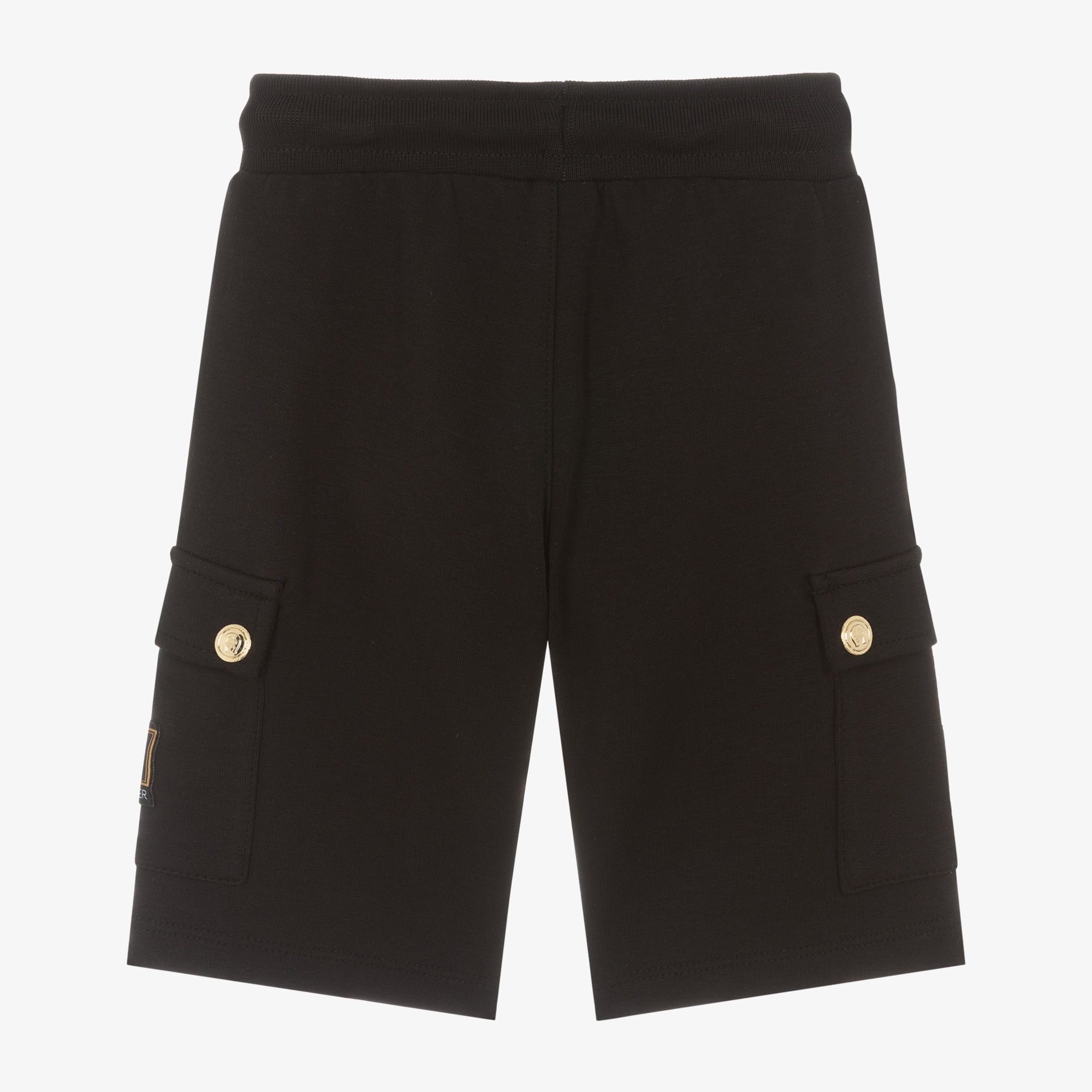 Baby Boys Orange Cotton Jersey Cargo Shorts - View 2