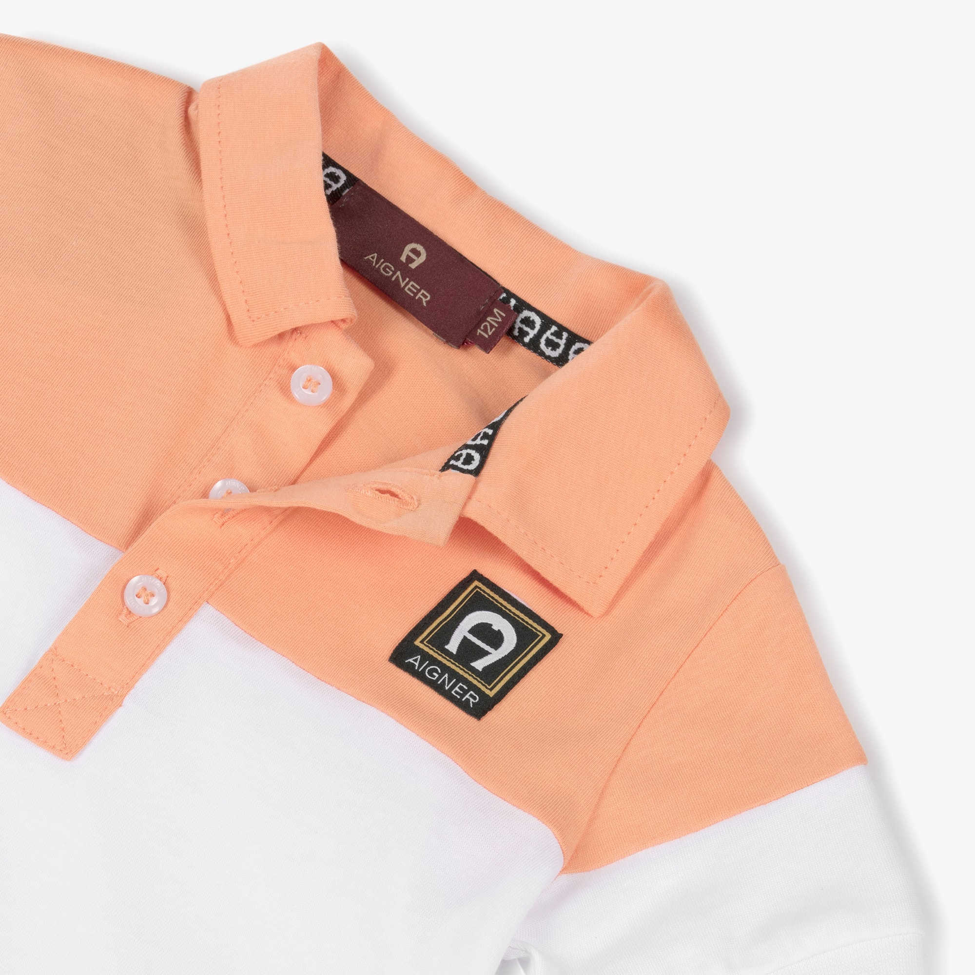 Boys Orange & White Cotton Jersey Polo Shirt - View 3
