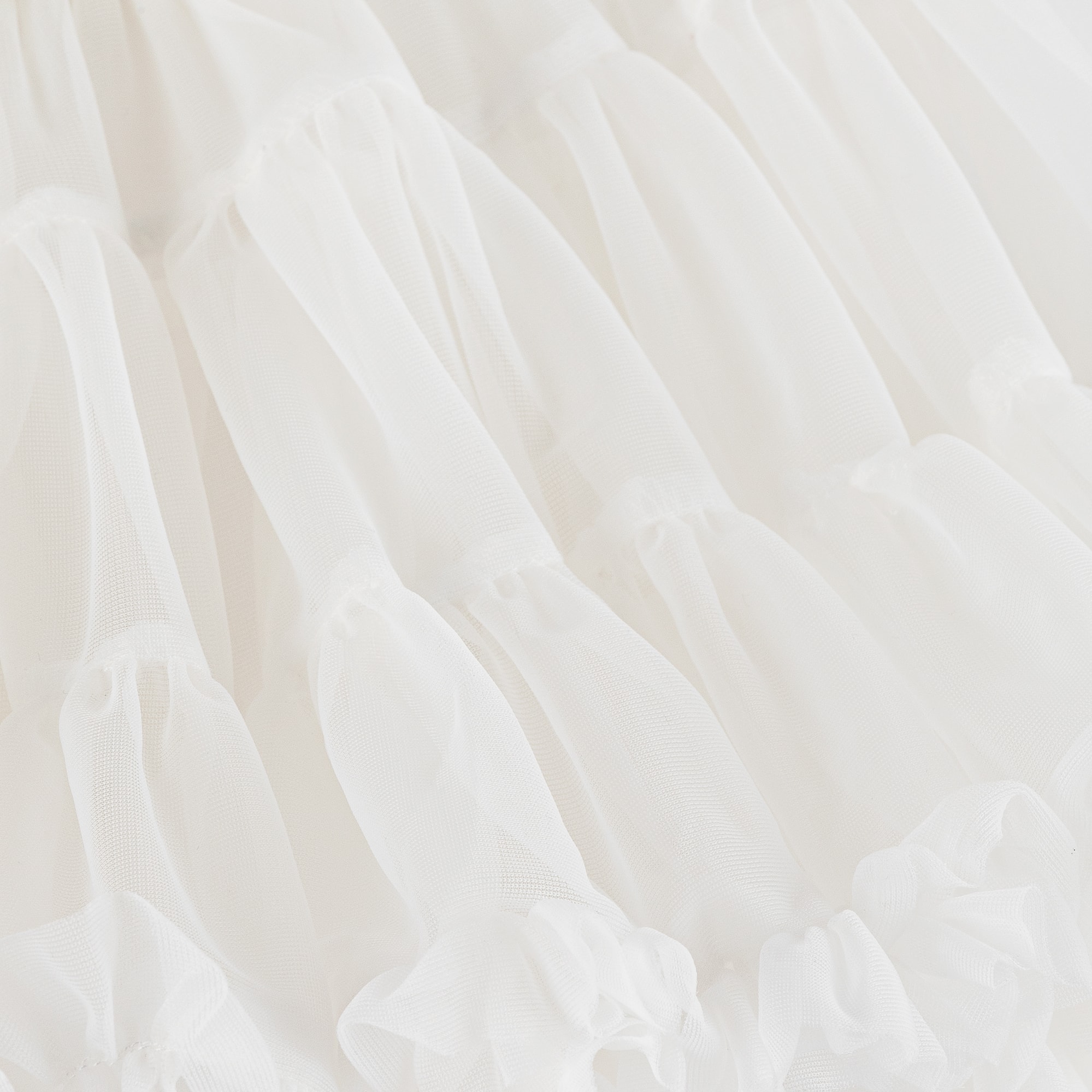 Baby Girls White Tulle Tutu Skirt with Logo Bow - View 4