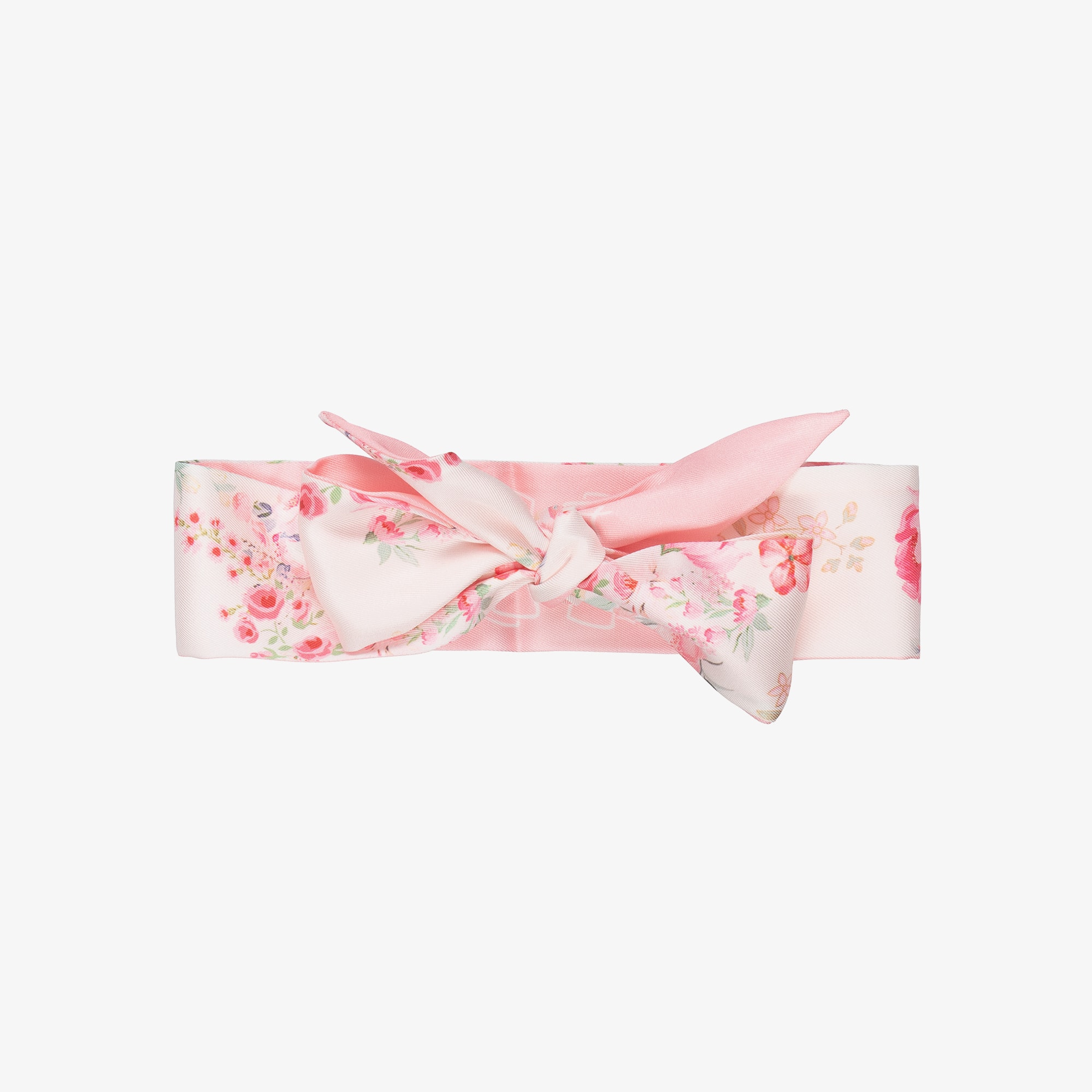 Girls Pale Pink Floral Print Headband - View 1