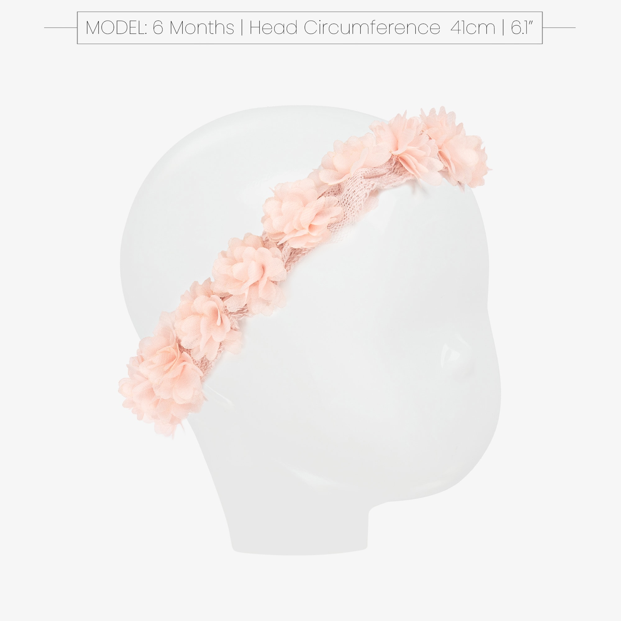 Baby Girls Pink Fabric Flowers Headband - View 3