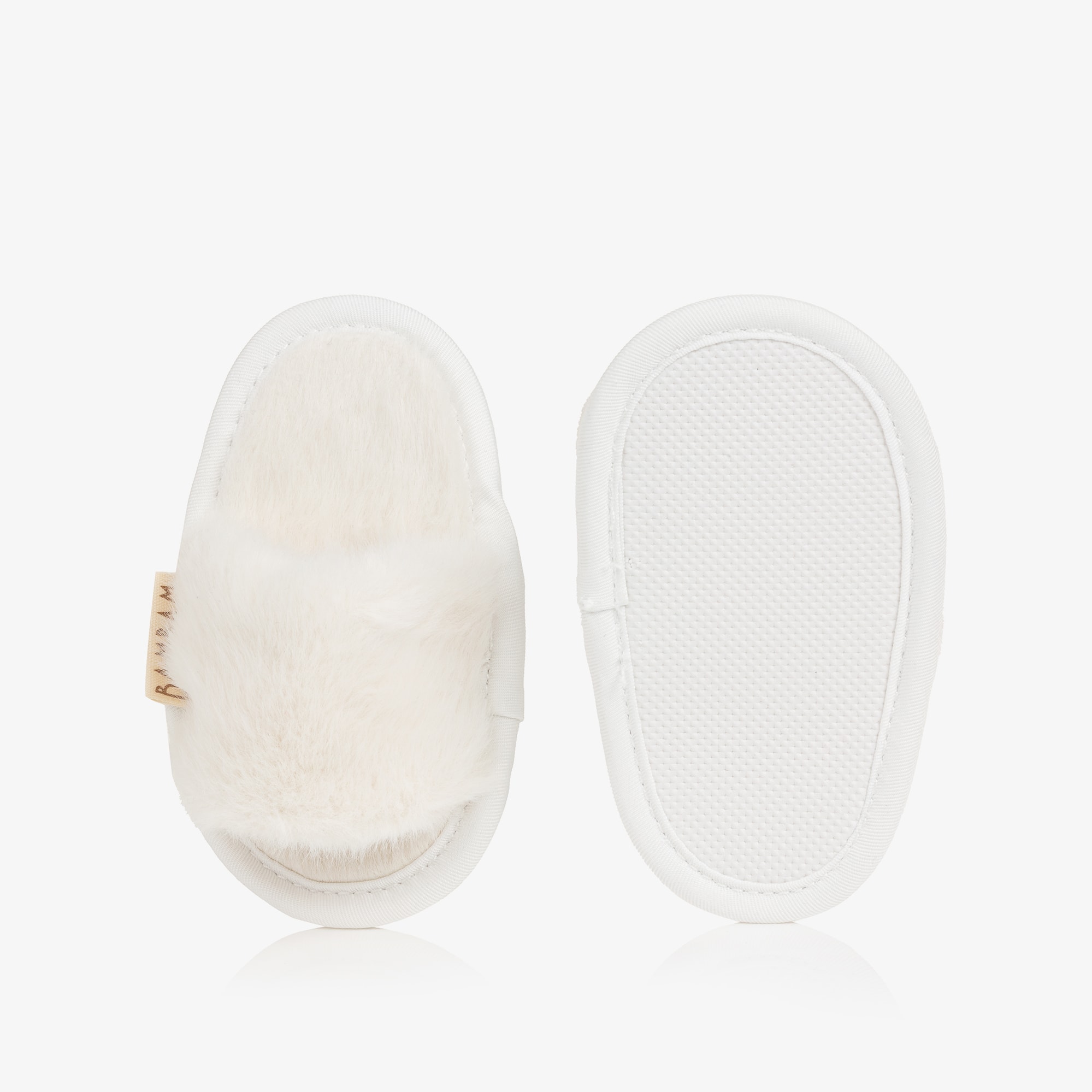 Ivory Faux Fur Keepsake Slippers - View 3