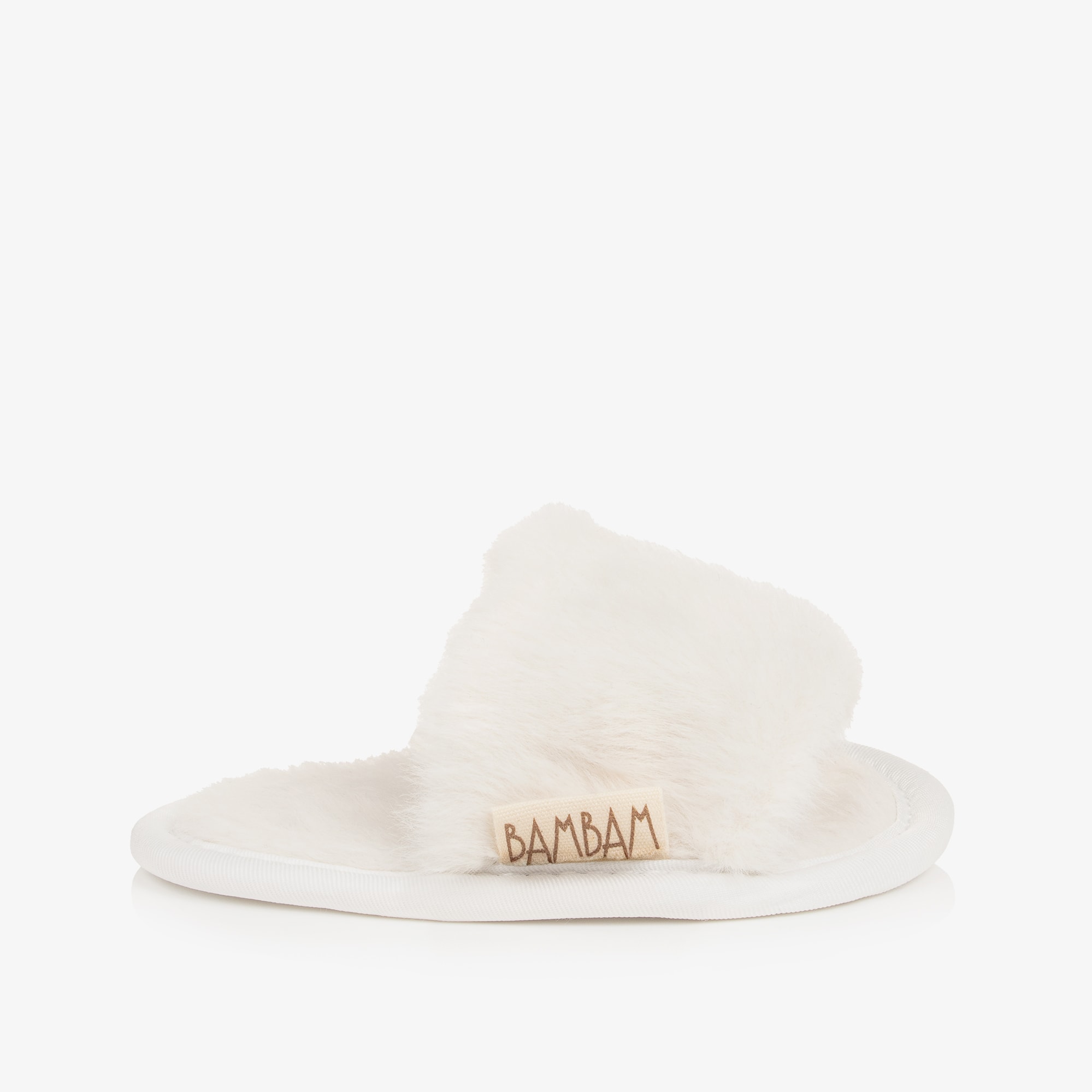 Ivory Faux Fur Keepsake Slippers - View 4