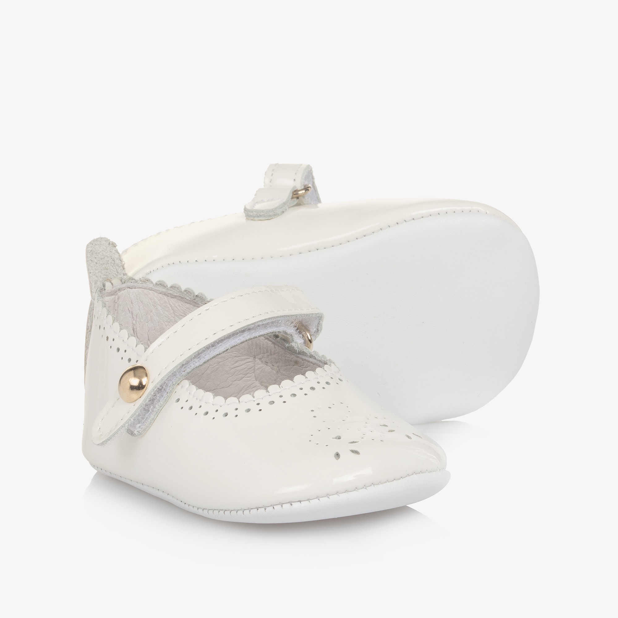 Baby Girls White Patent Mary Jane Shoes - View 1