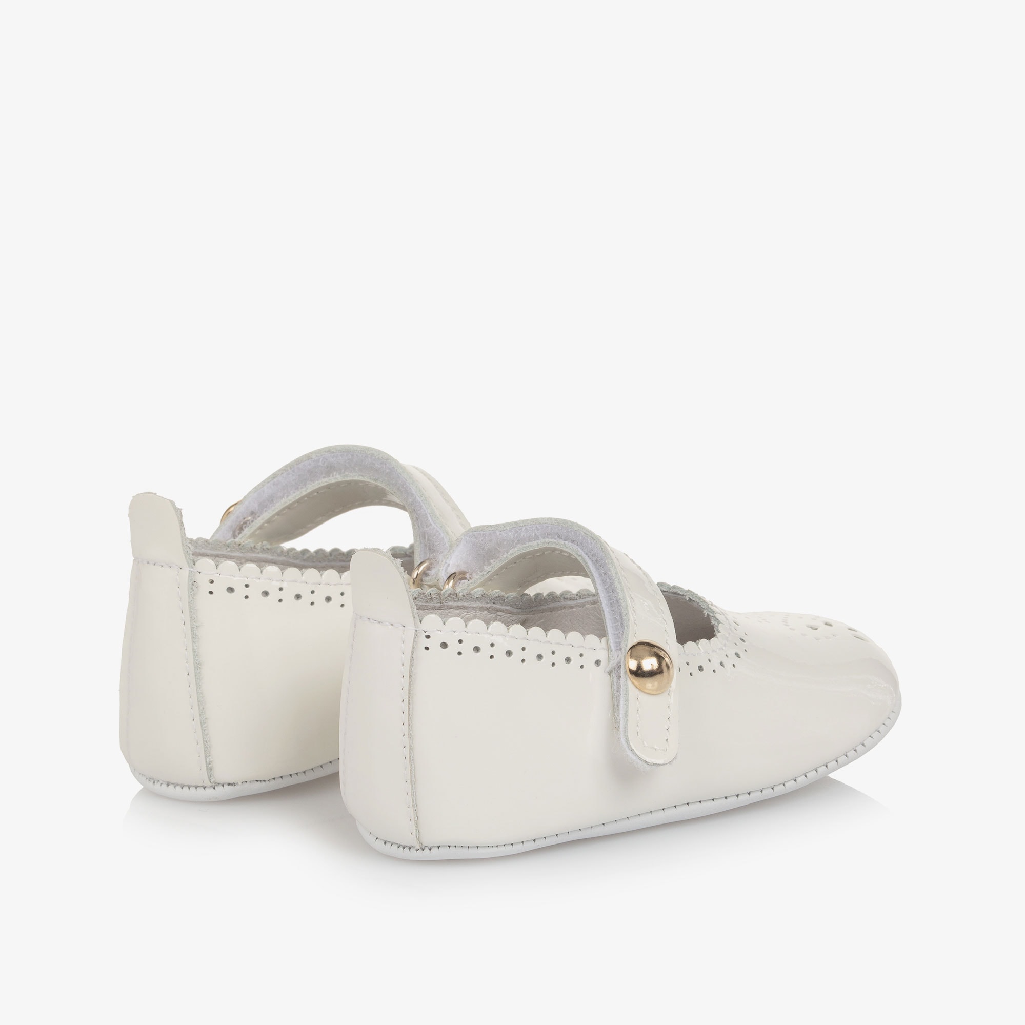 Baby Girls White Patent Mary Jane Shoes - View 3