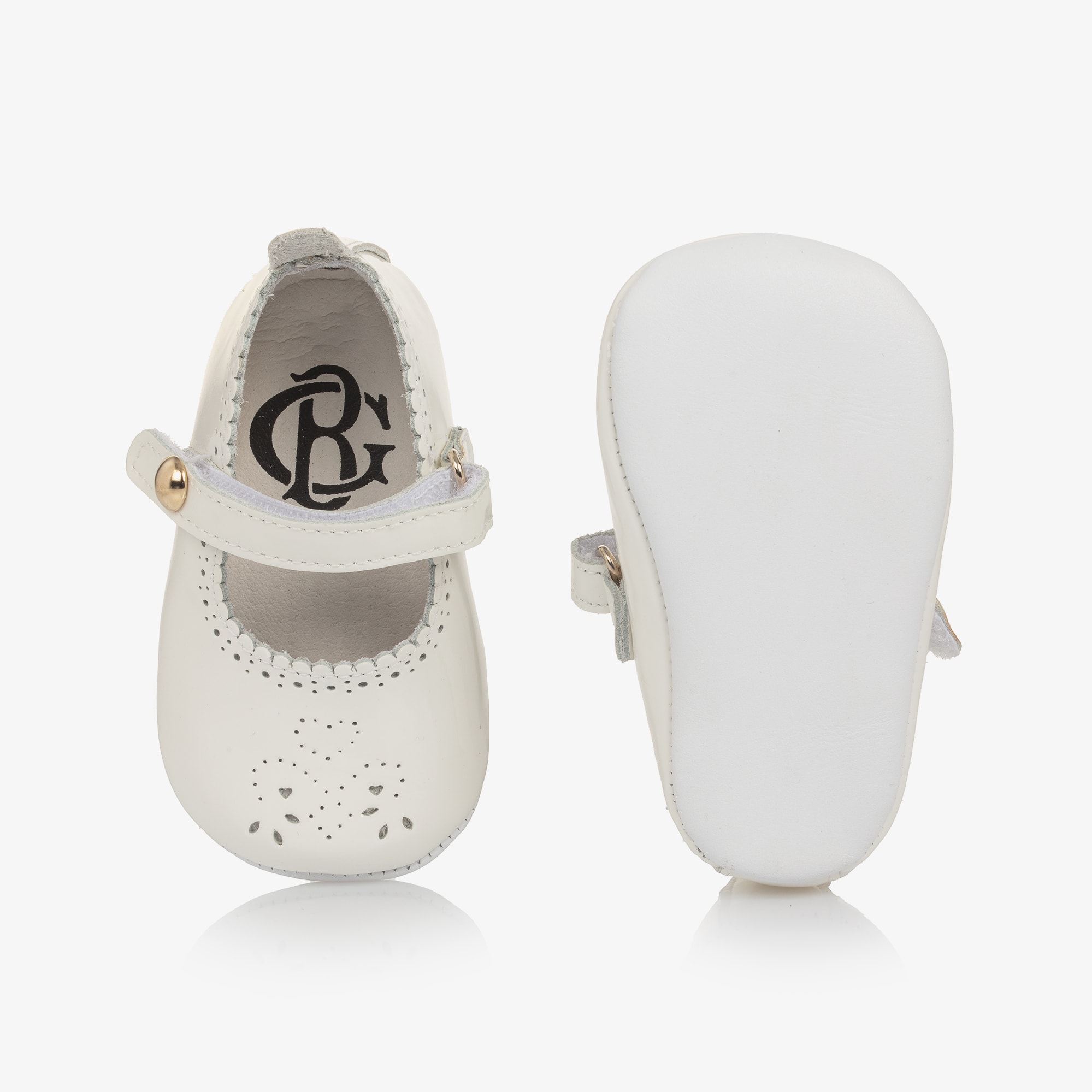 Baby Girls White Patent Mary Jane Shoes - View 4