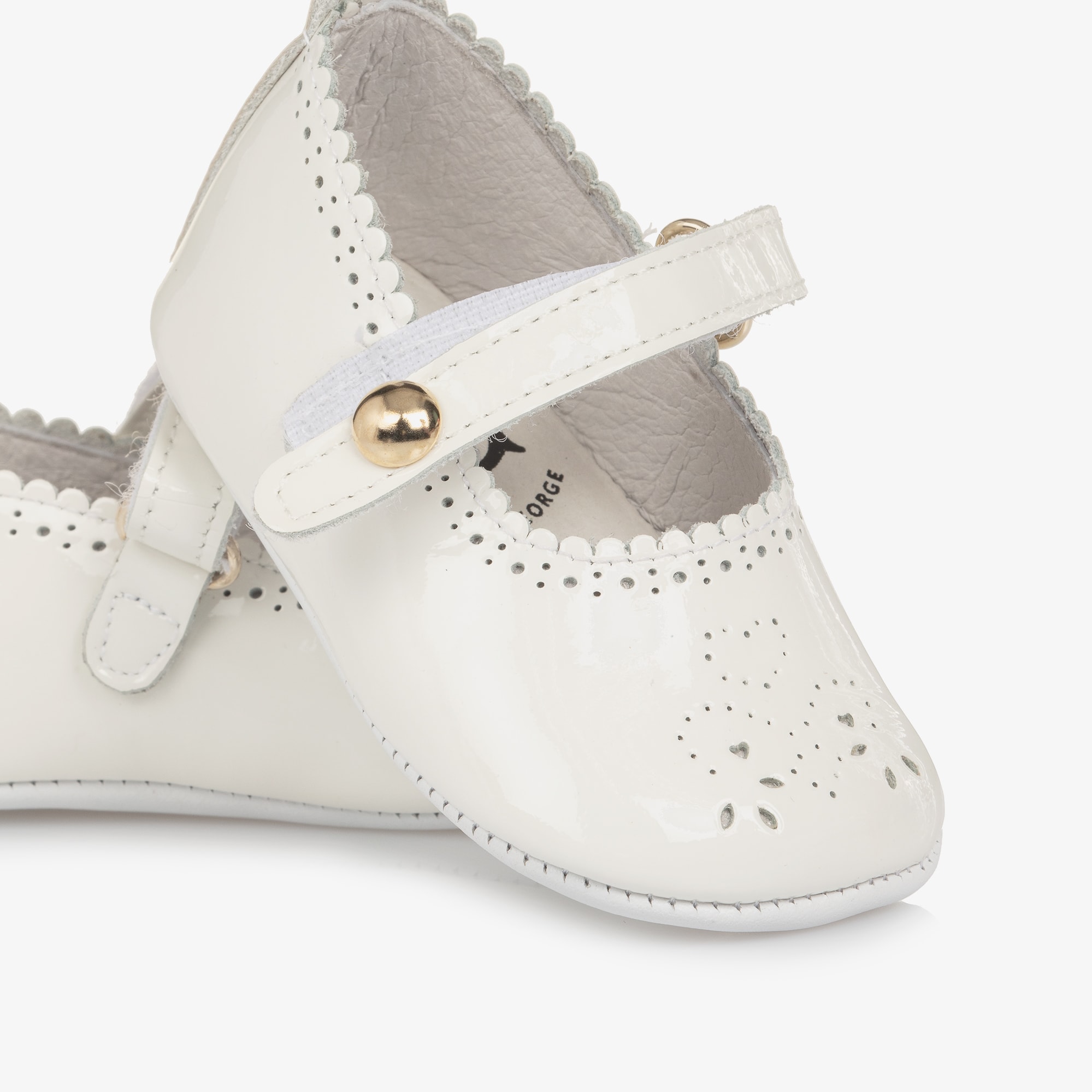 Baby Girls White Patent Mary Jane Shoes - View 6