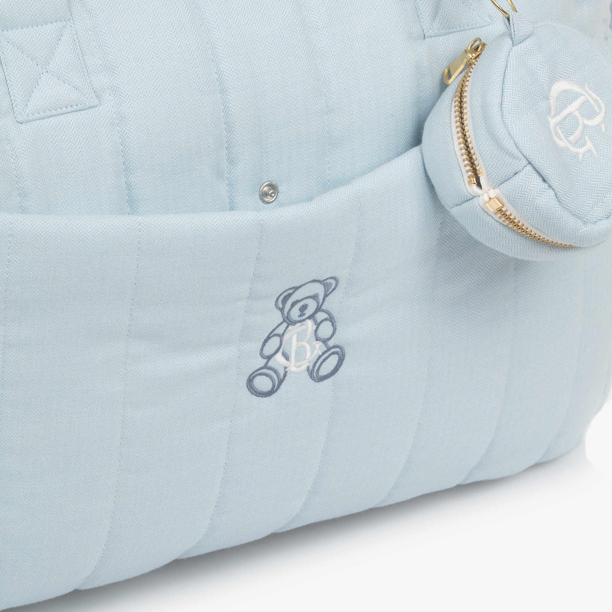 Blue Herringbone Baby Changing Bag (28cm) - View 8