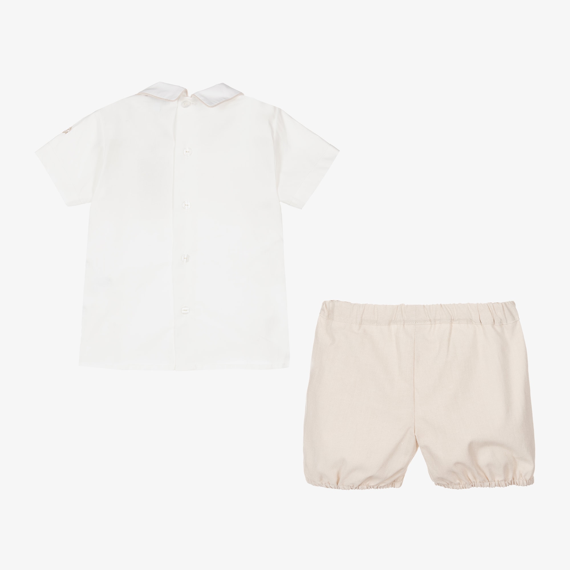 Boys Blue Hand-Smocked Cotton Buster Suit - View 4