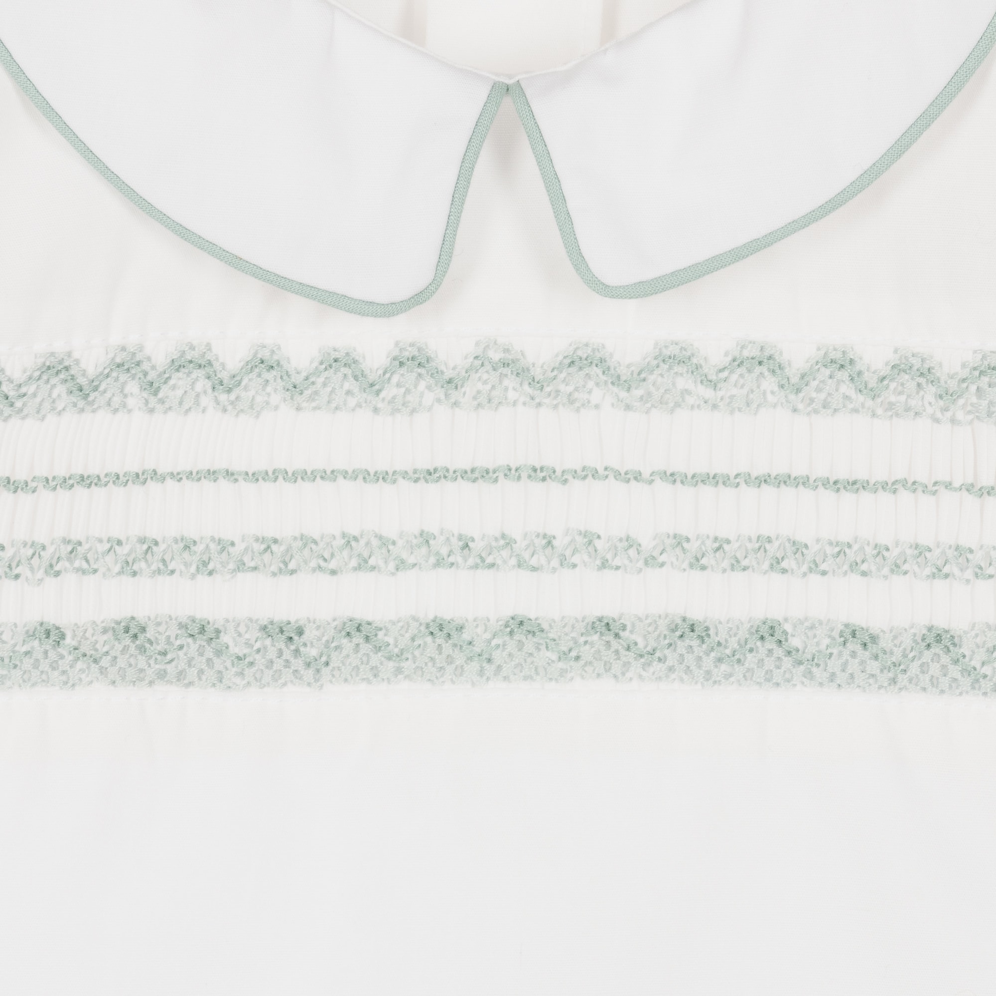 Boys Green Hand-Smocked Cotton Buster Suit - View 5