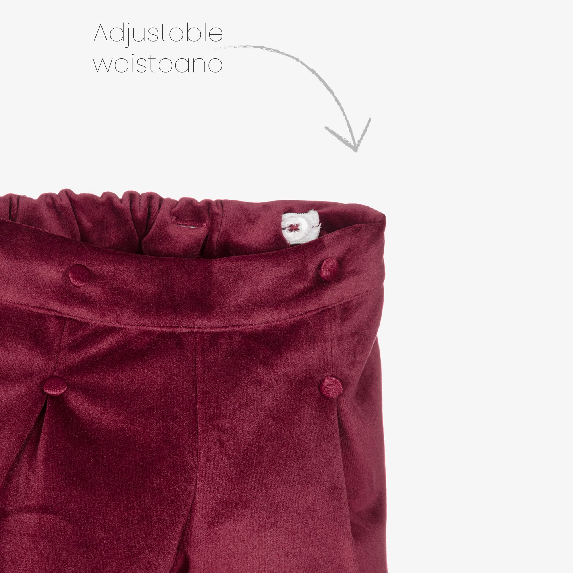 Boys White & Burgundy Red Velvet Buster Suit - View 5