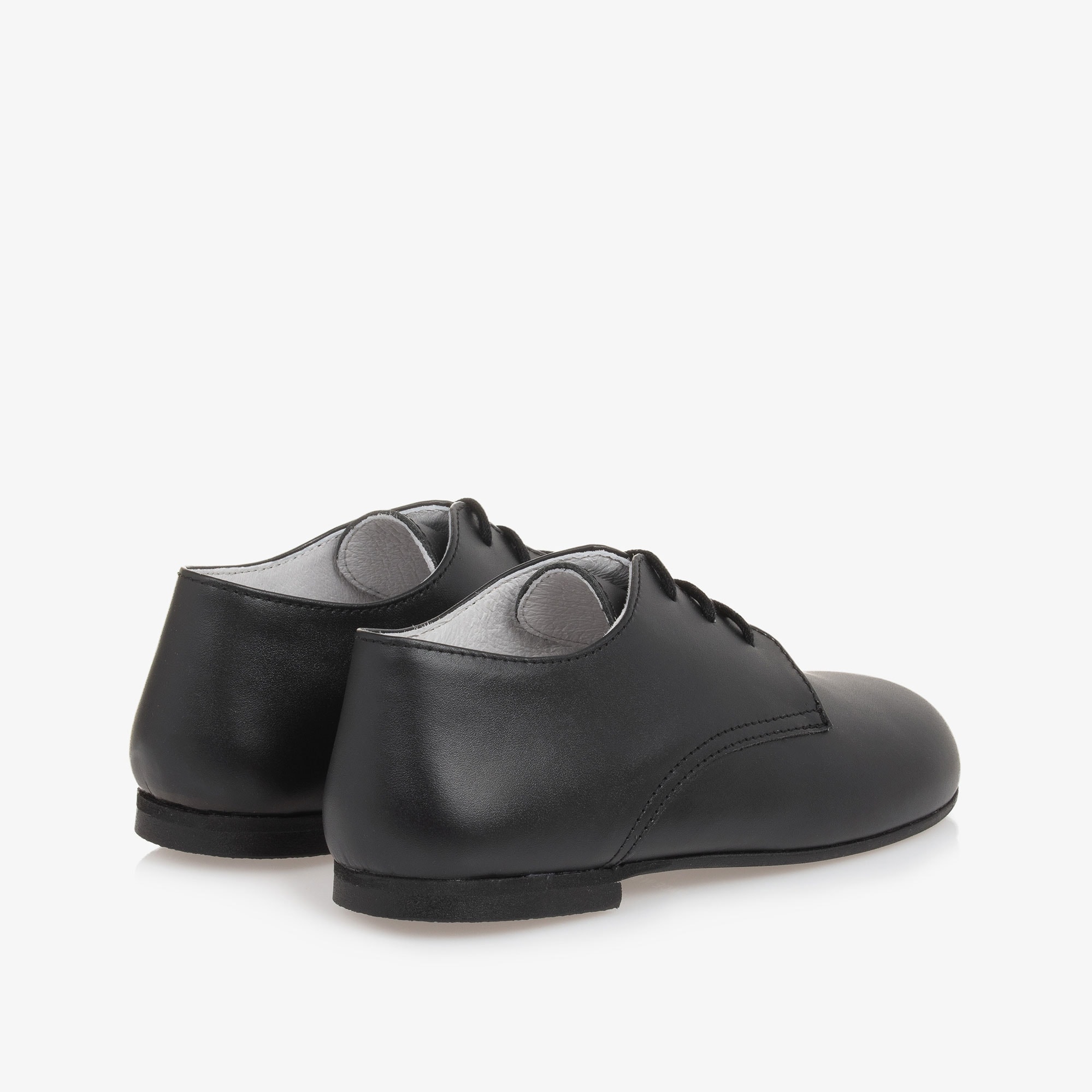 Boys White Lace-Up Leather Shoes - View 2