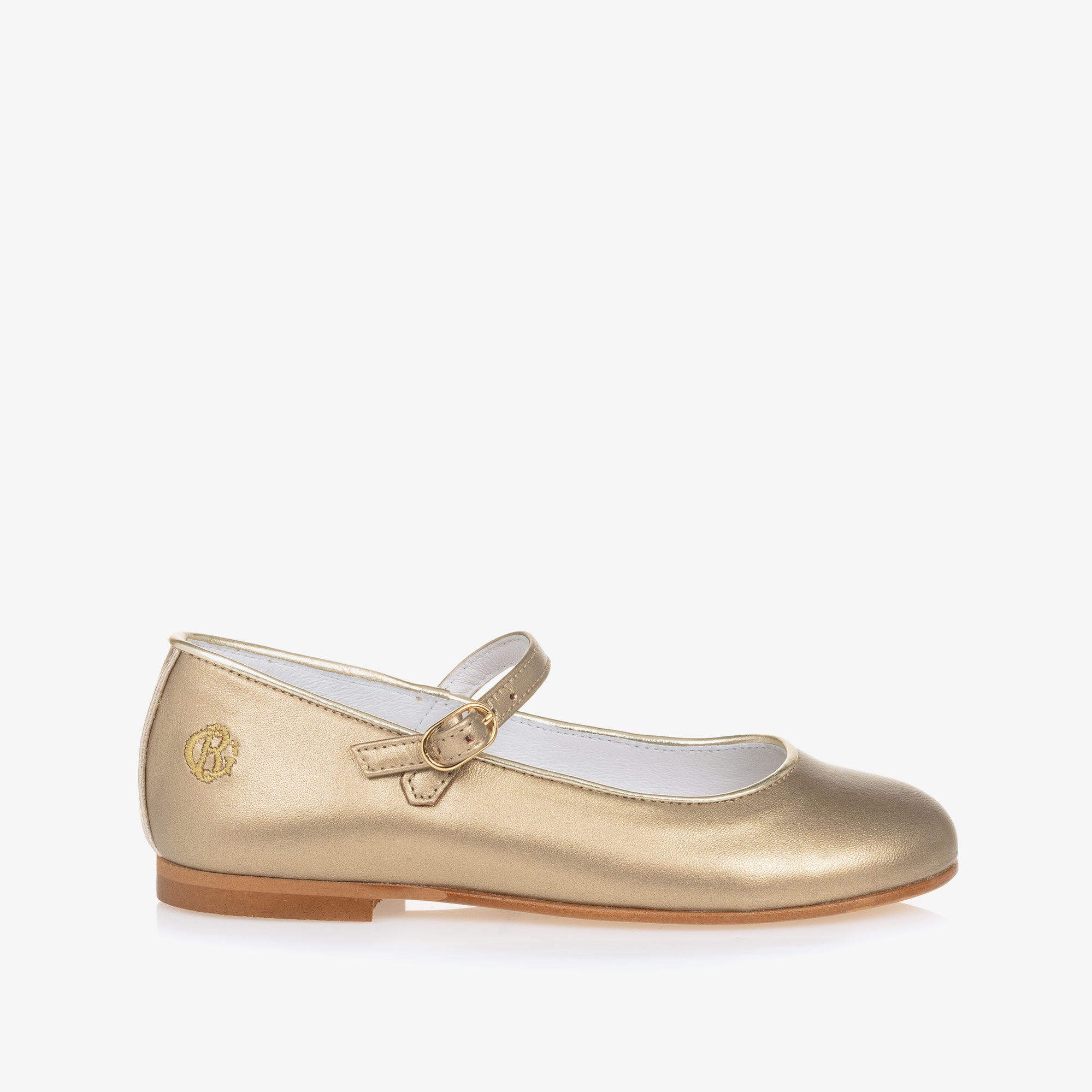 Girls Gold Mary Jane Shoes - View 5