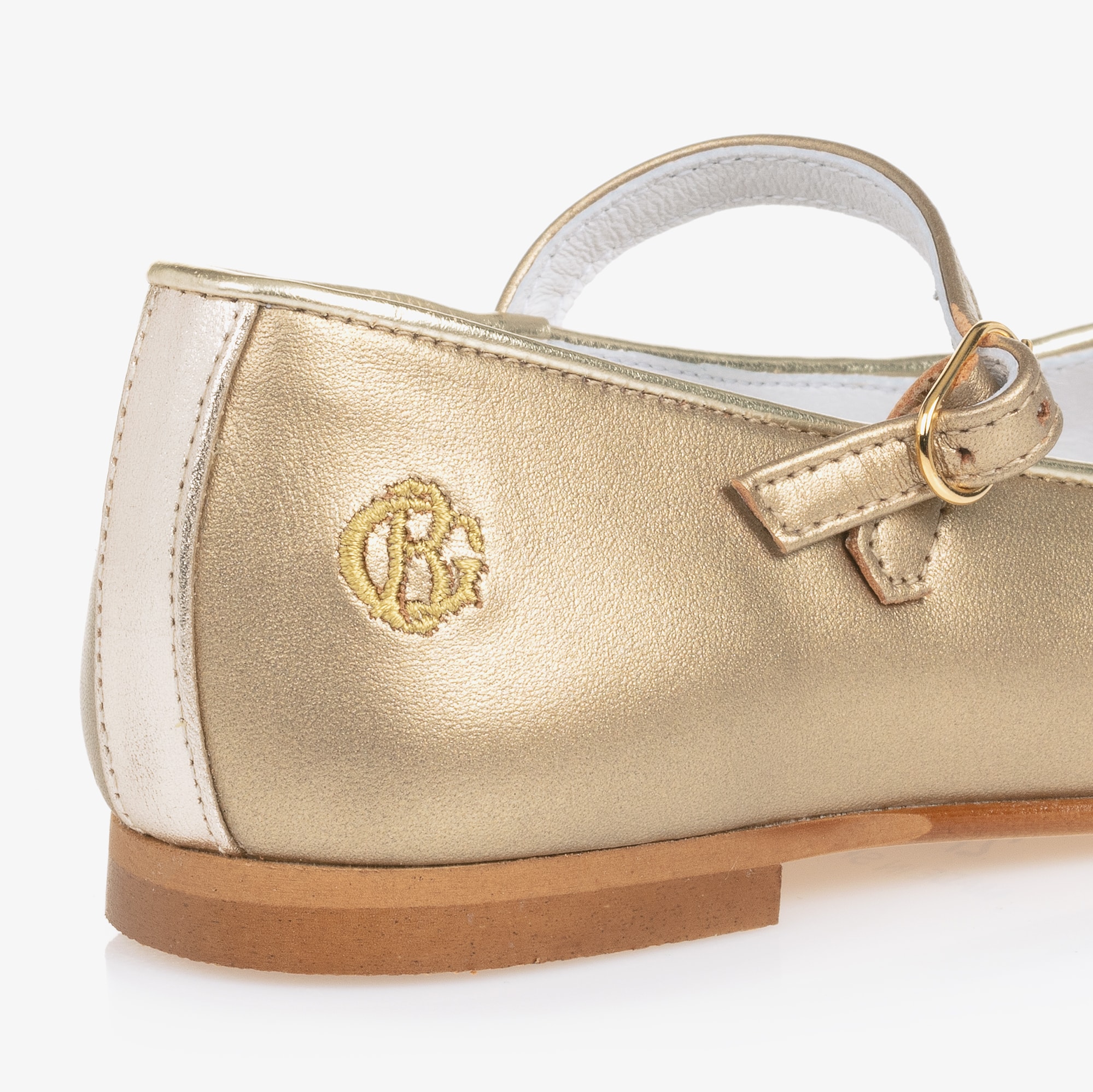 Girls Gold Mary Jane Shoes - View 6