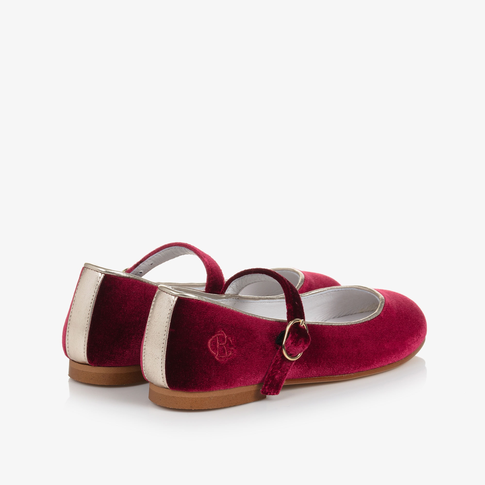 Girls Green Velvet Mary Jane Shoes - View 3