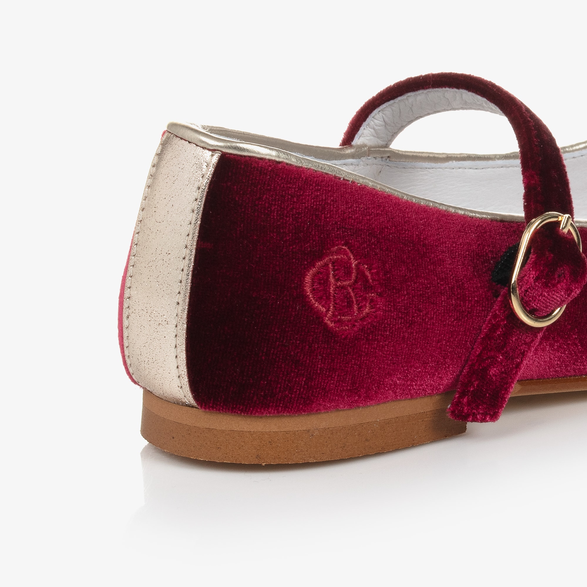 Girls Green Velvet Mary Jane Shoes - View 6