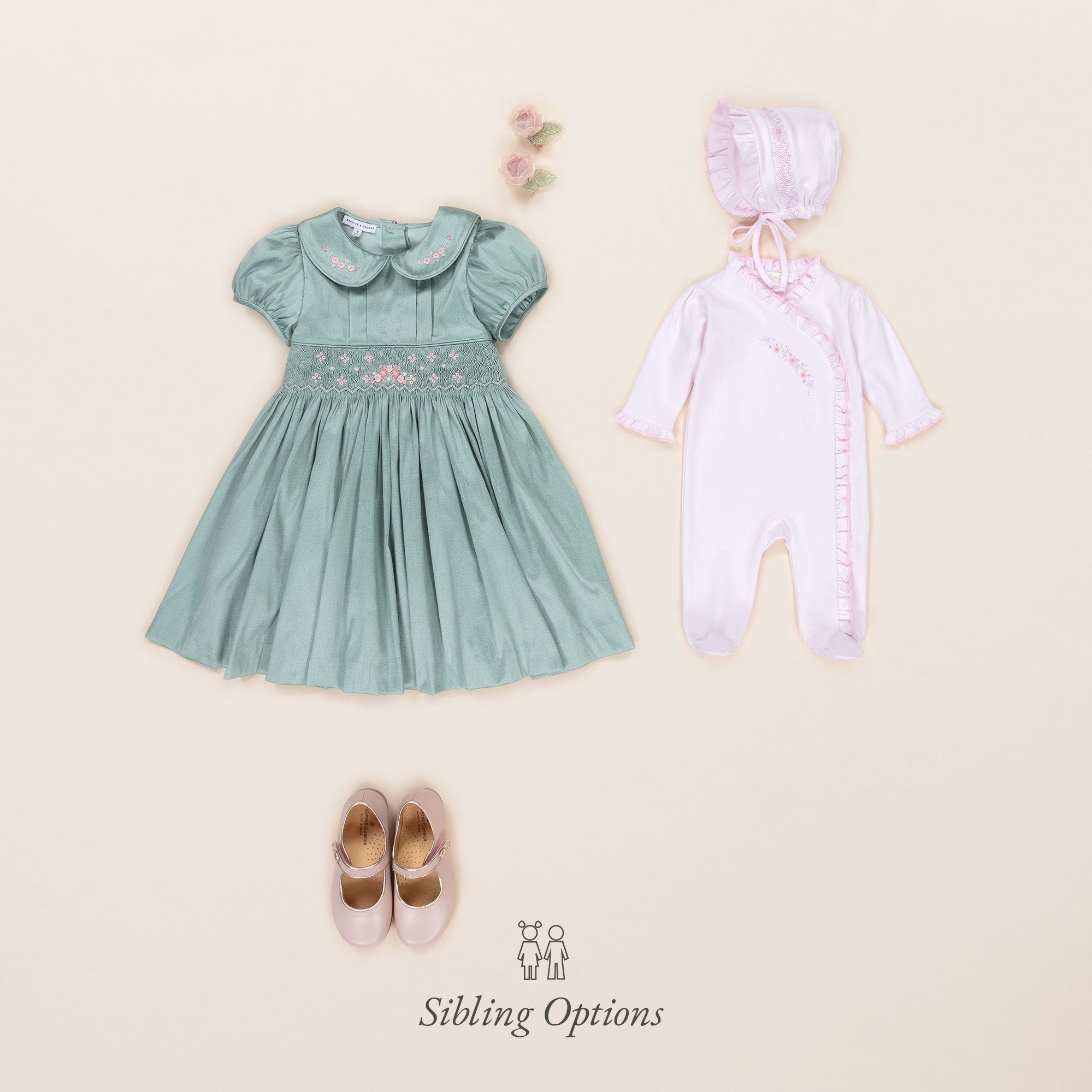 Girls Pink Hand-Smocked & Embroidered Dupion Dress - View 7