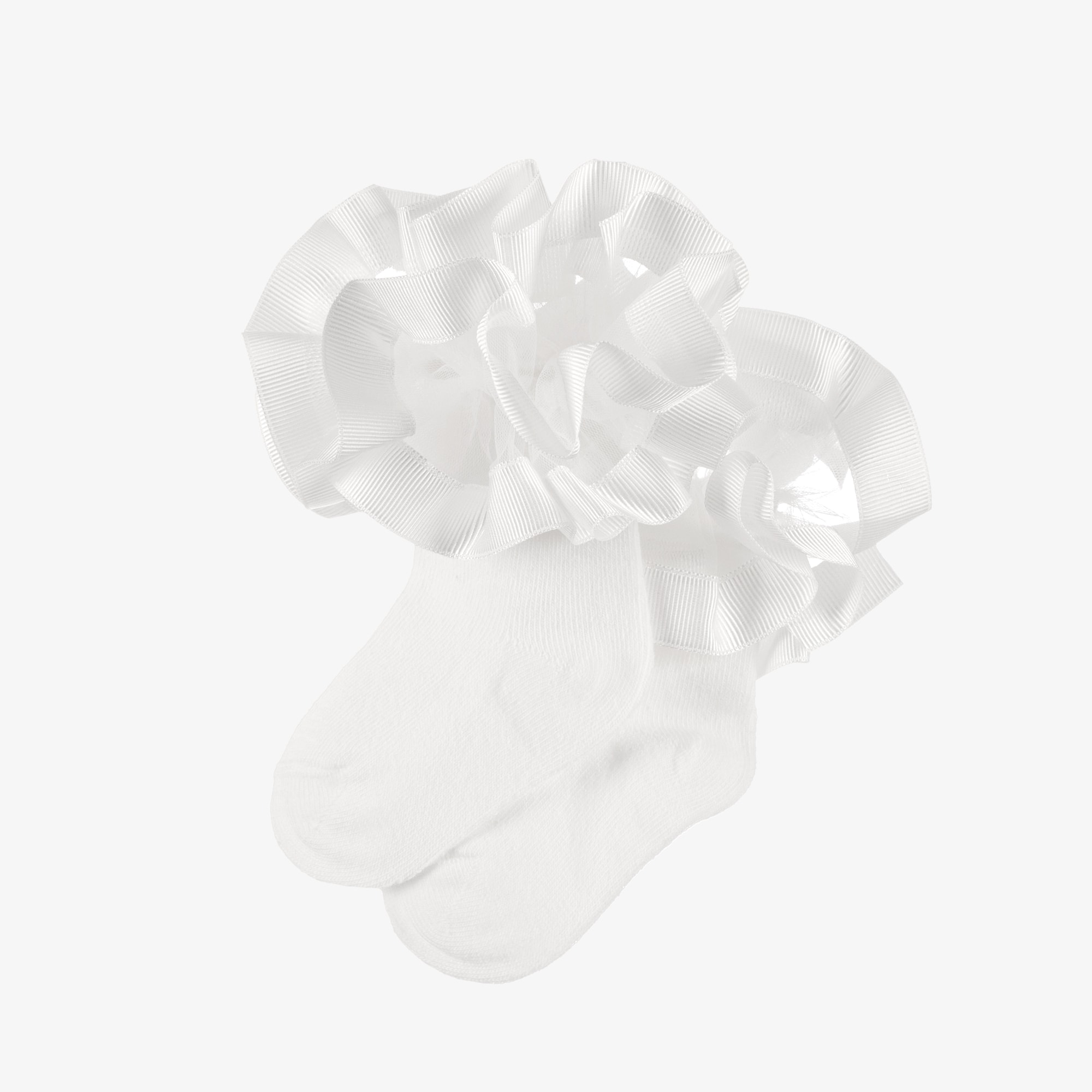 Girls White Ruffle Socks - View 3