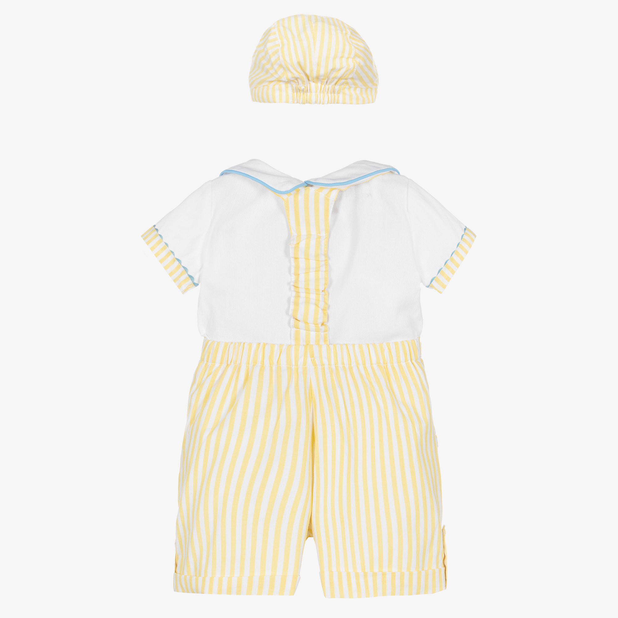 Yellow & White Shorts Set - View 3