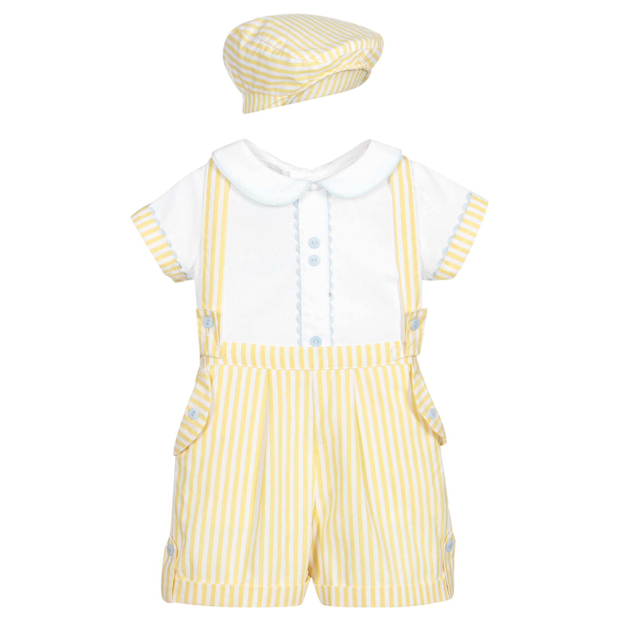 Yellow & White Shorts Set - View 5