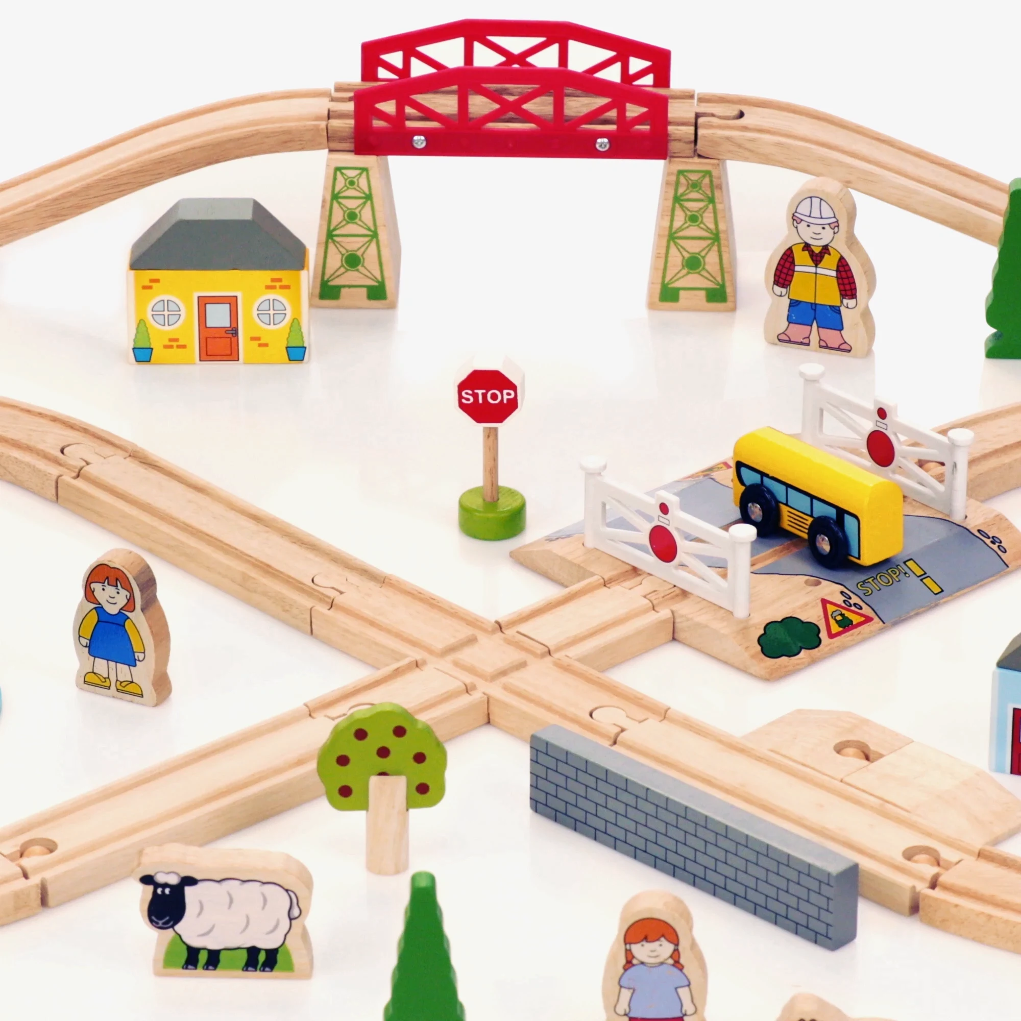 Wooden Town & Country Train Set (102cm) - View 3