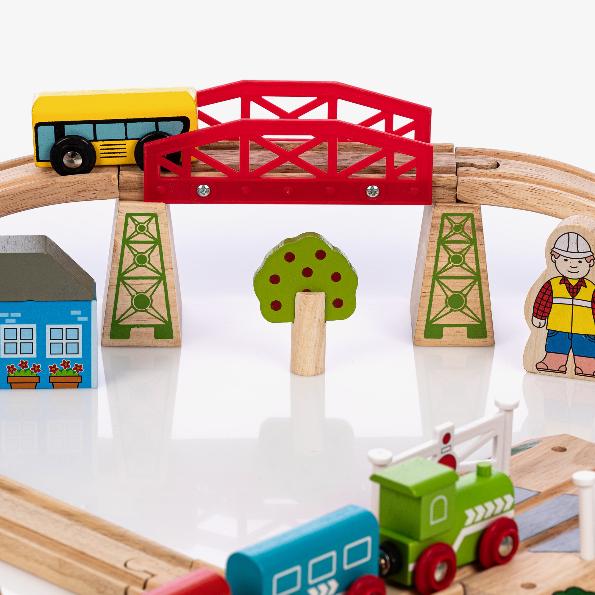Wooden Town & Country Train Set (102cm) - View 7