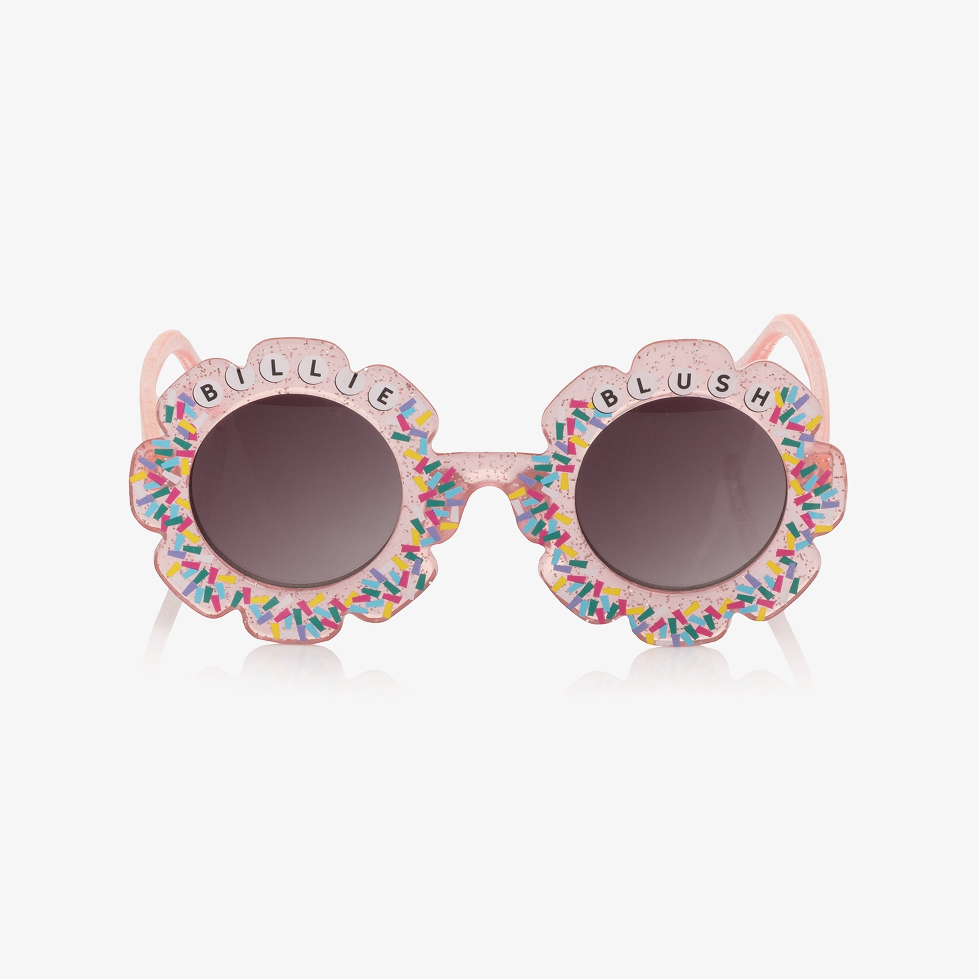 Girls Pink Confetti Flower Sunglasses (UV400) - View 3