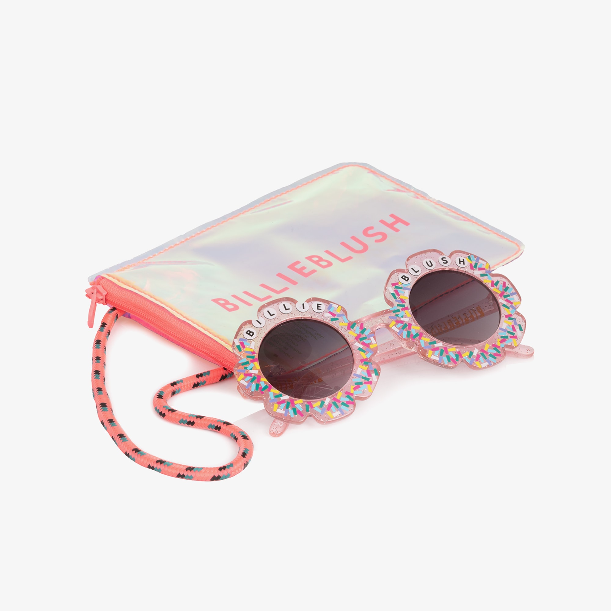 Girls Pink Confetti Flower Sunglasses (UV400) - View 5