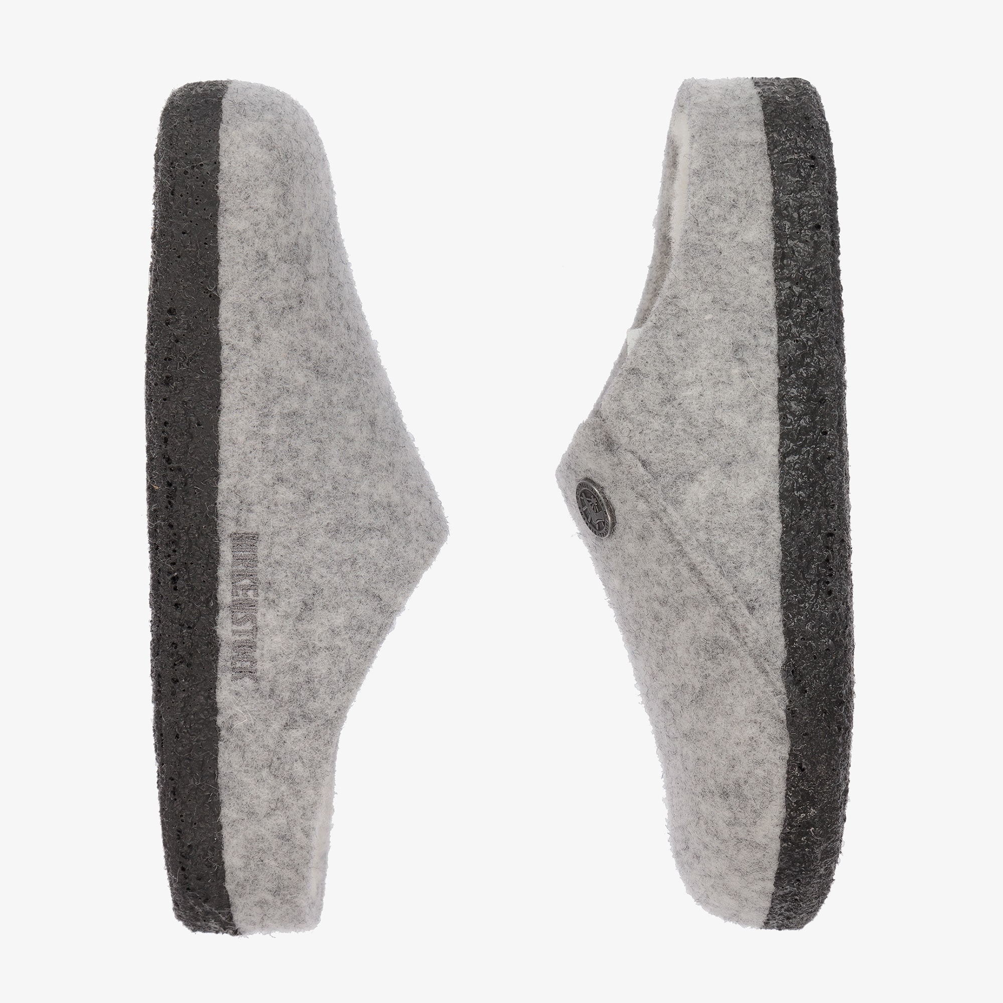 Pale Grey Felted Wool Slippers - View 3