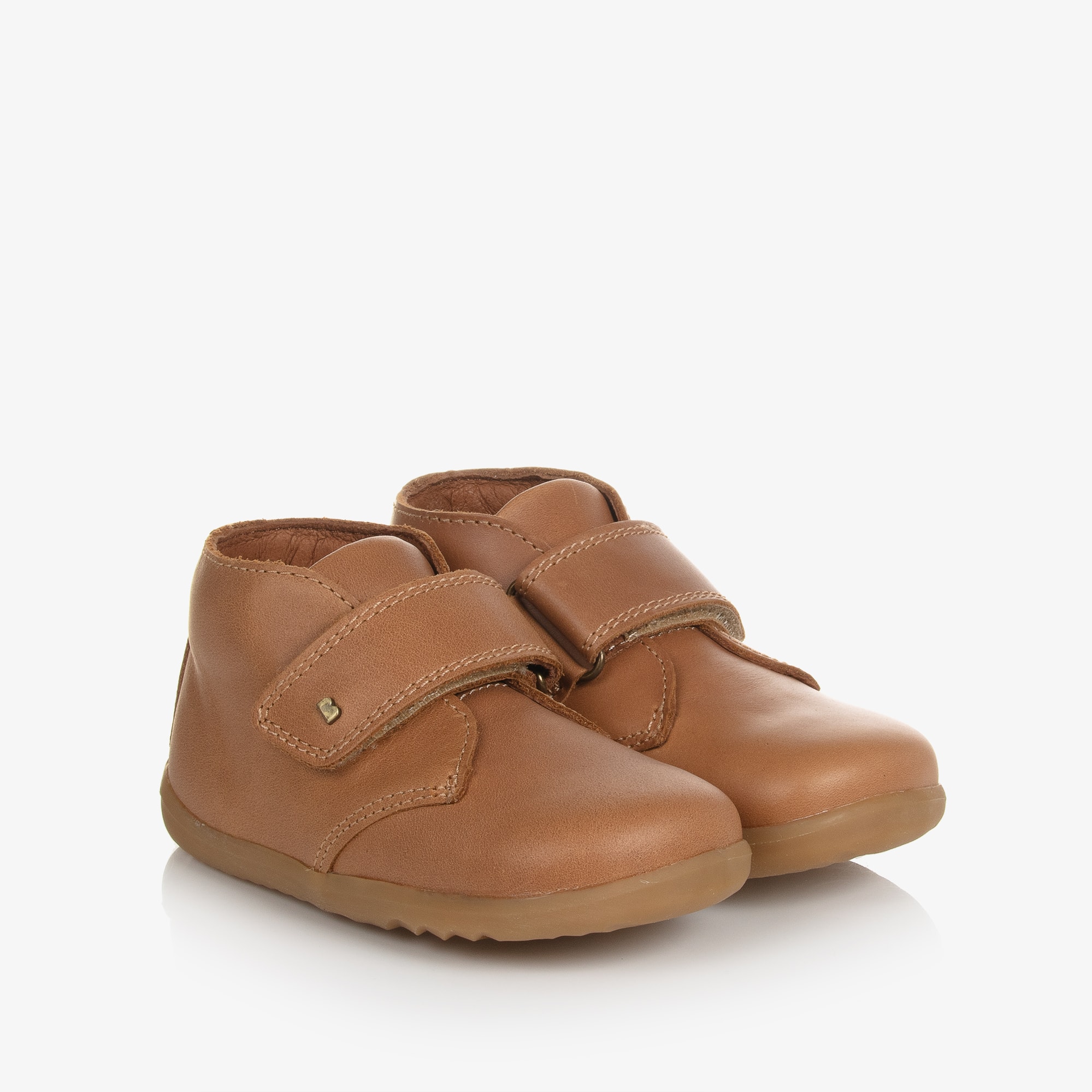 Boys Brown Leather First-Walker Boots - View 1