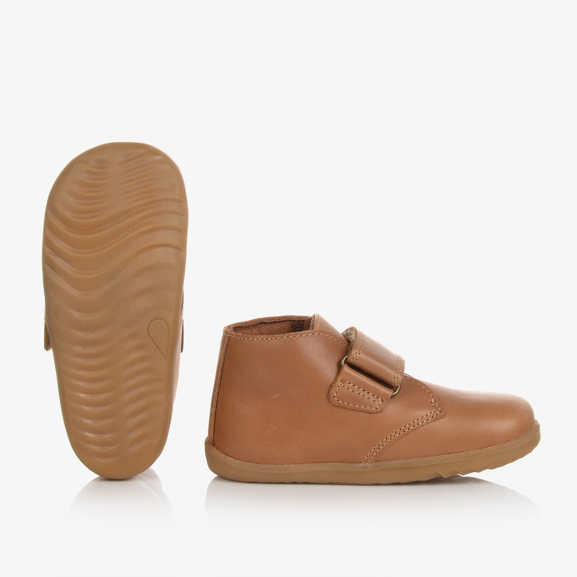 Boys Brown Leather First-Walker Boots - View 4