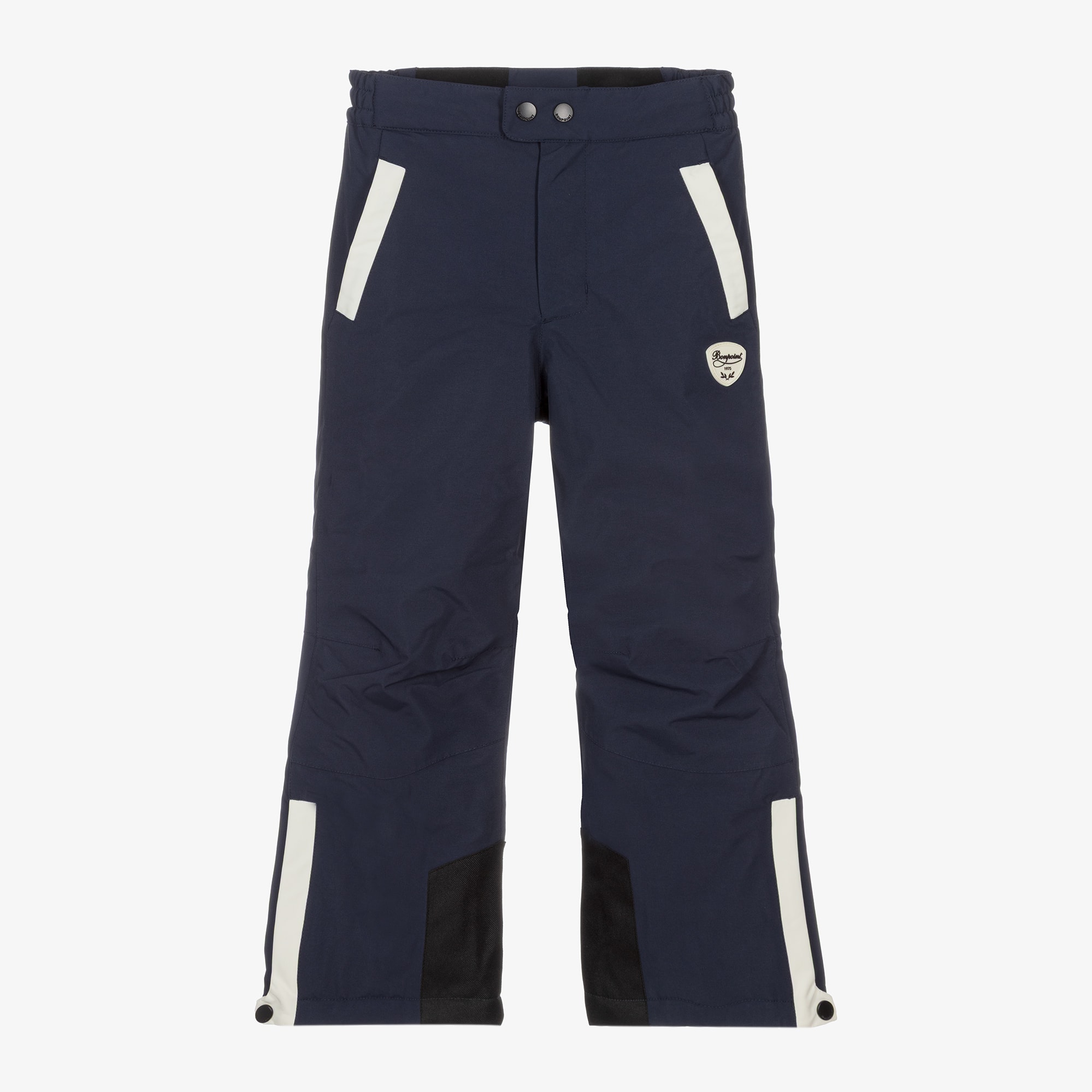Blue & Ivory Padded Ski Trousers with Shoulder Straps - View 4