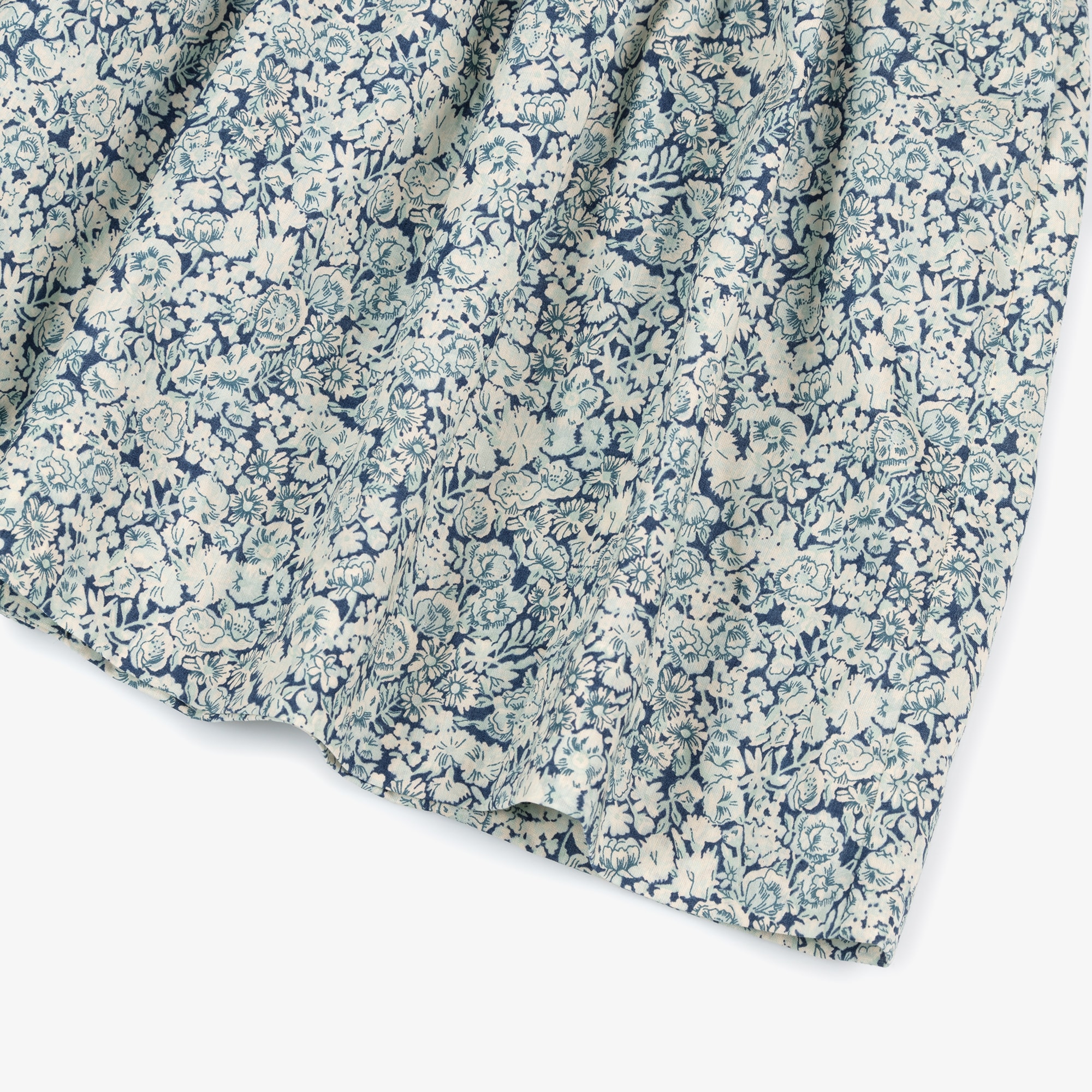 Girls Blue Smocked Floral Liberty Fabric Dress - View 3