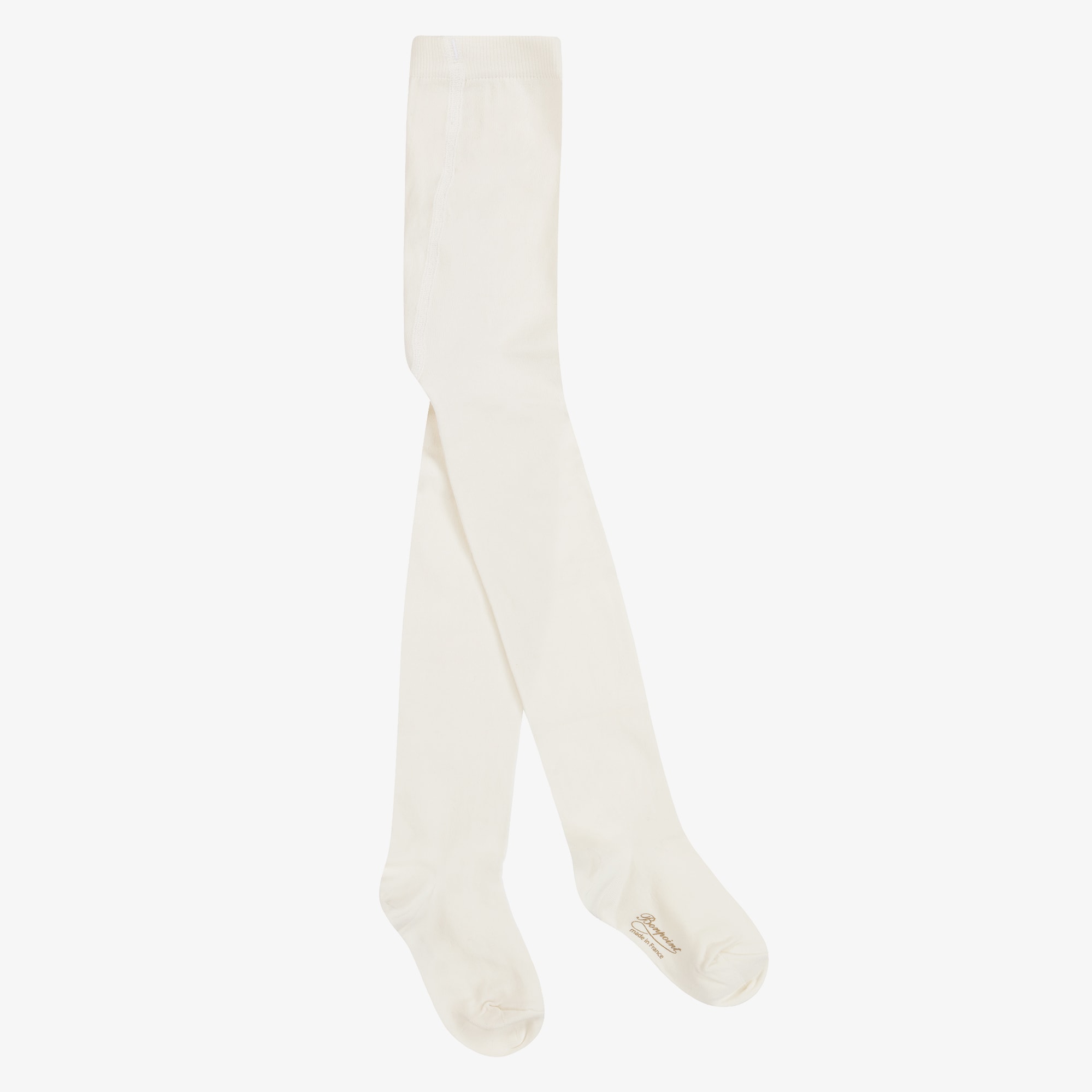 Girls Ivory Microfibre Tights - View 1