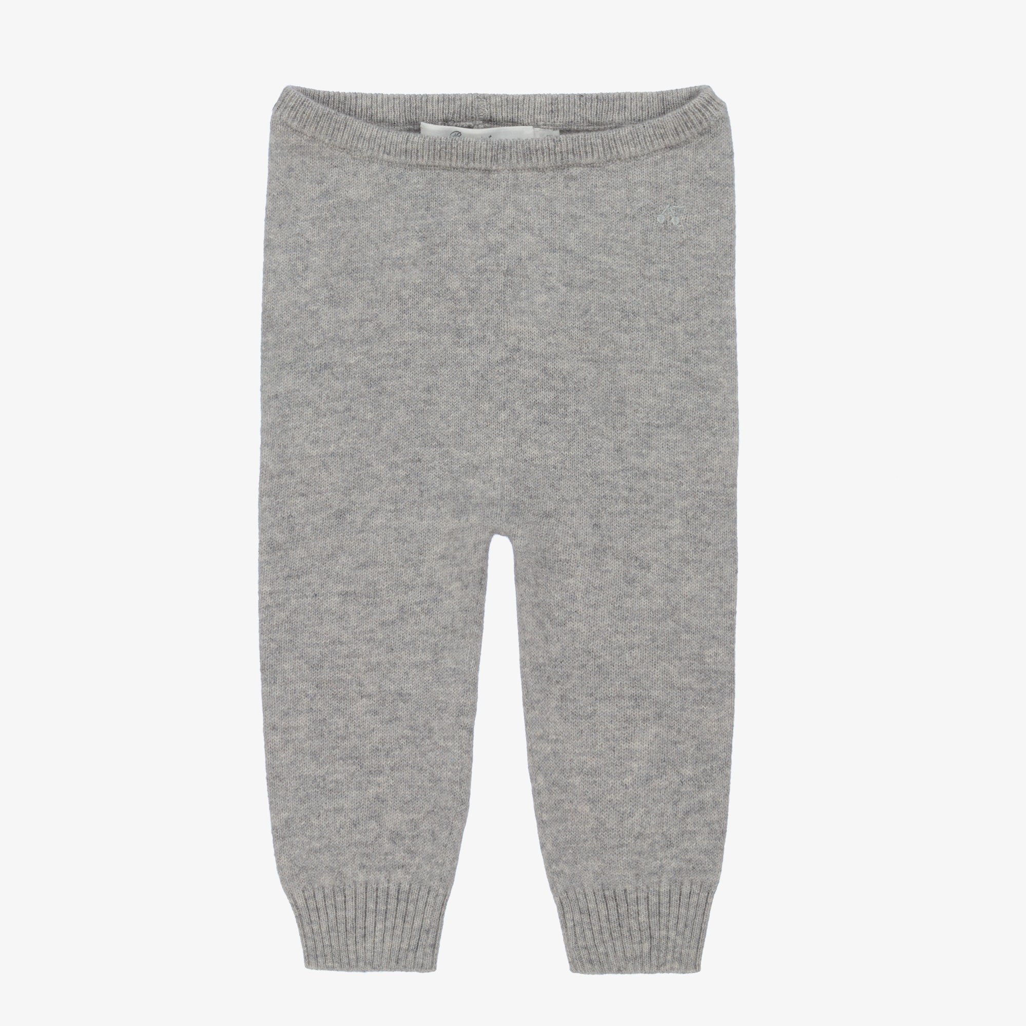 Girls Pink Pure Cashmere Knitted Leggings - View 1
