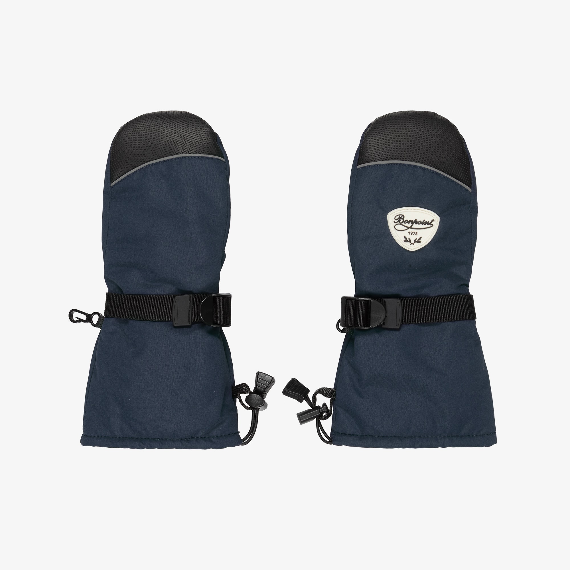 Navy Blue Padded Ski Mittens - View 1