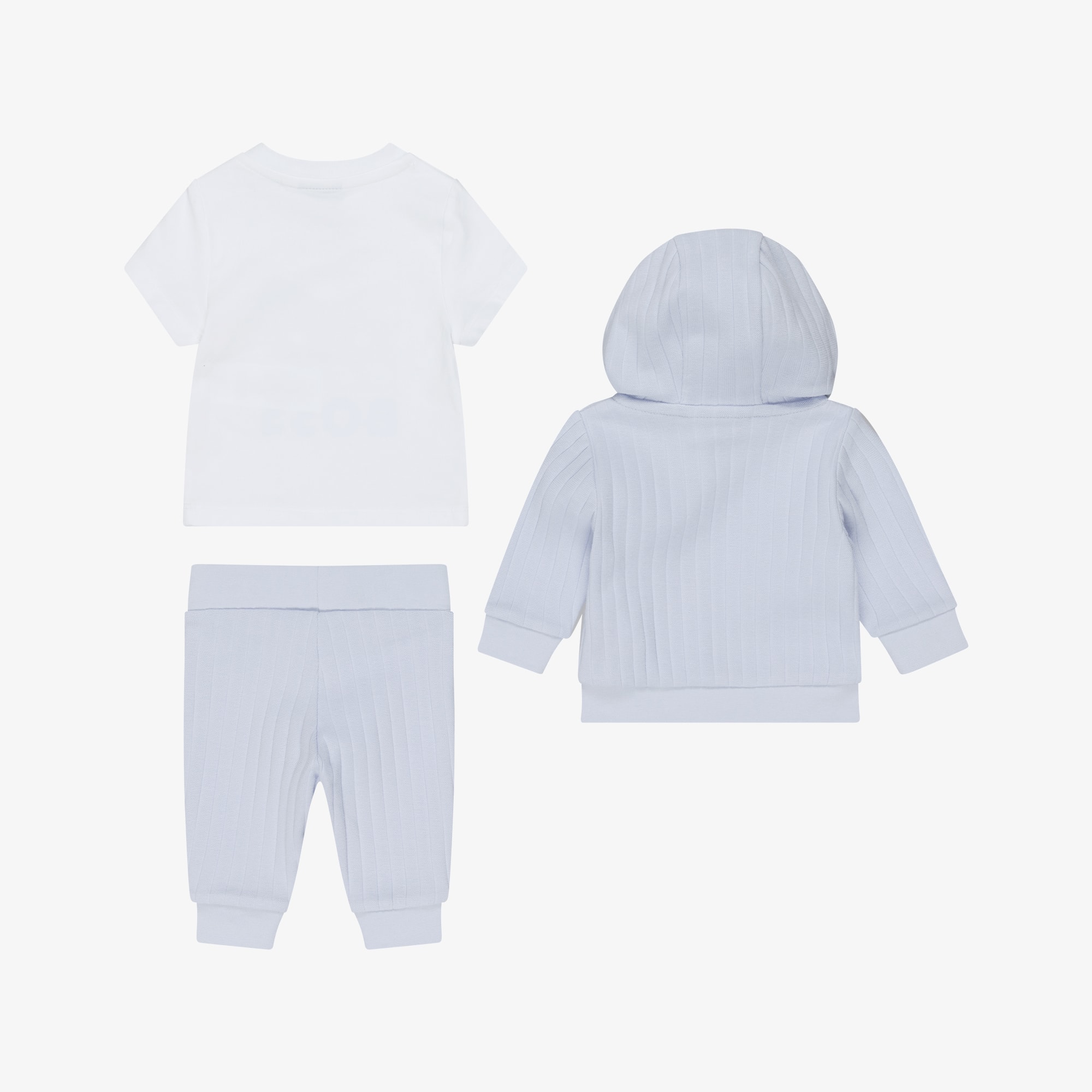 Baby Boys Pale Blue 3-Piece Tracksuit Set - View 3