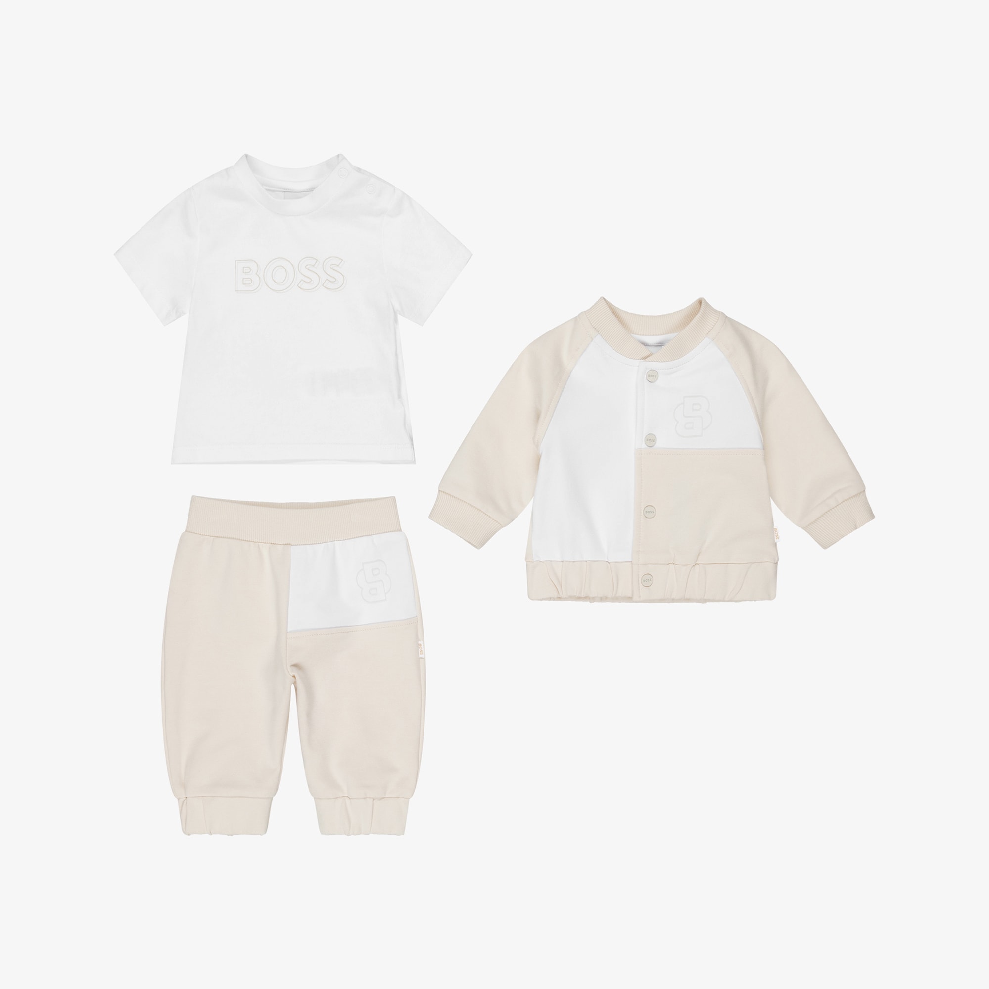 Baby Boys Pale Blue Cotton Double B Tracksuit Set - View 2